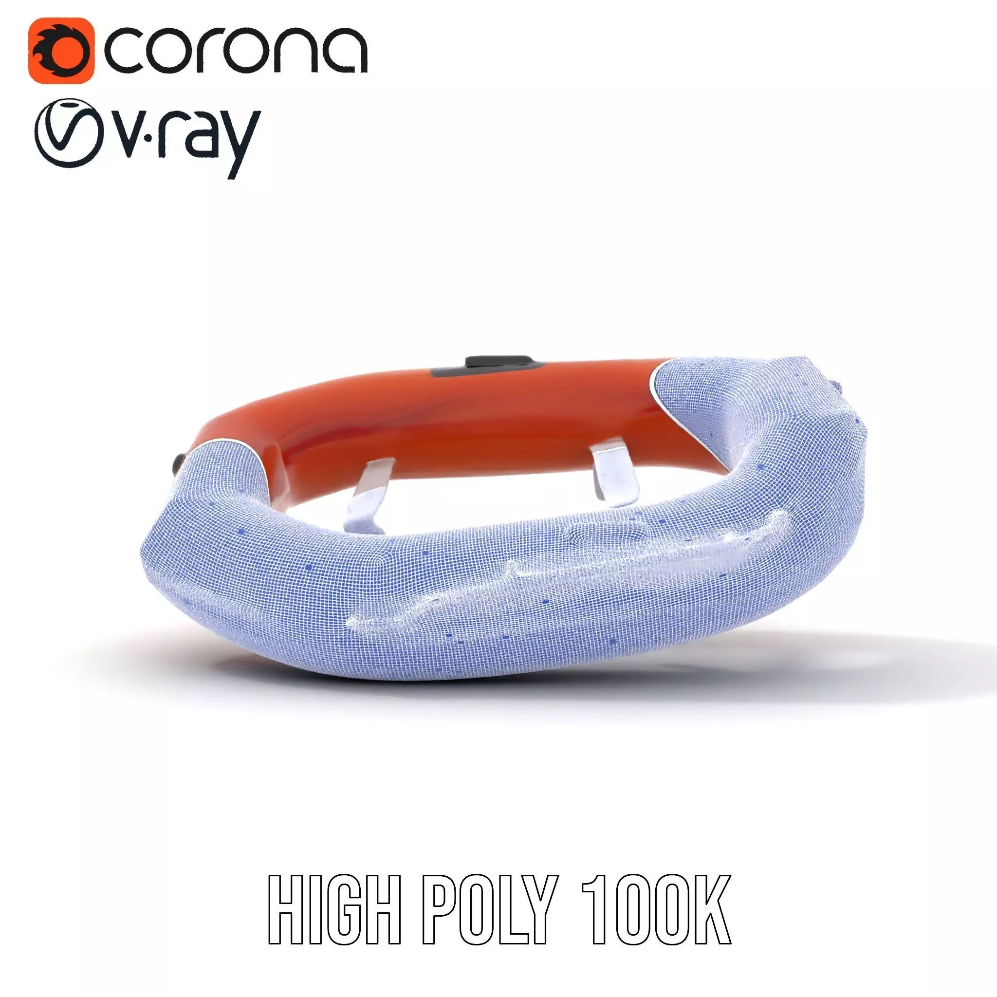 Orange Inflatable Raft model pack Low-poly 3D model_23