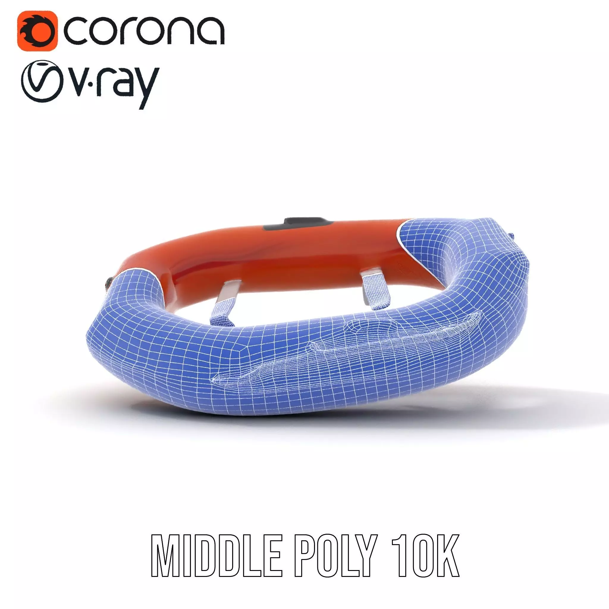 Orange Inflatable Raft model pack Low-poly 3D model_27