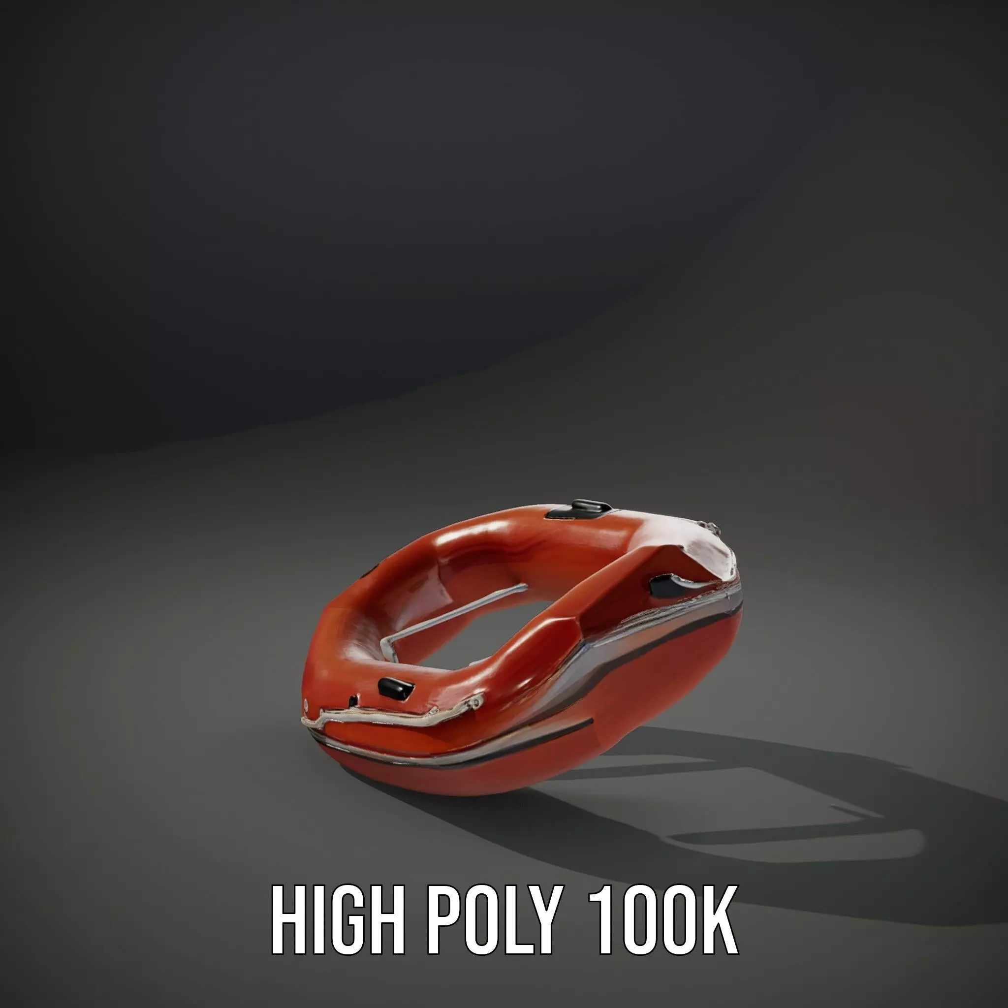 Orange Inflatable Raft model pack Low-poly 3D model_8