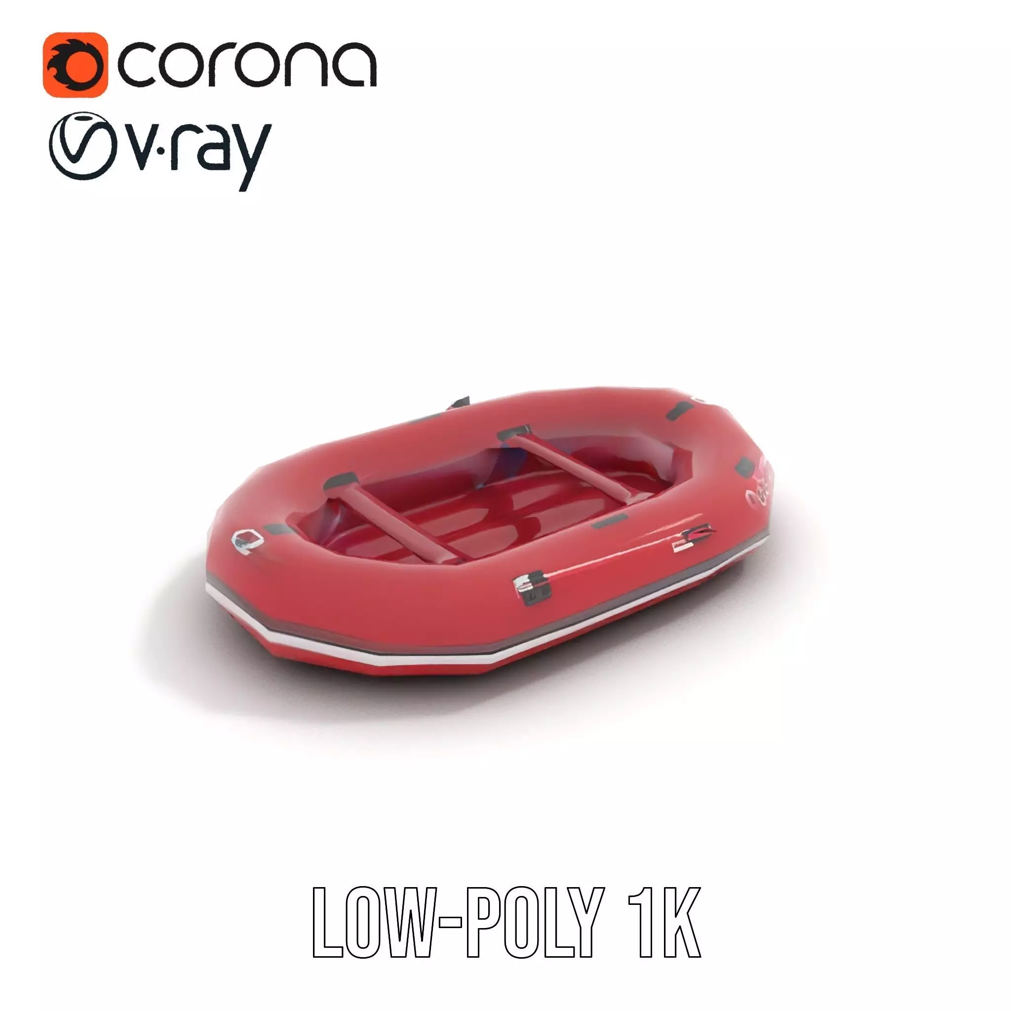 Scarlet Inflatable Boat model pack Low-poly 3D model_9