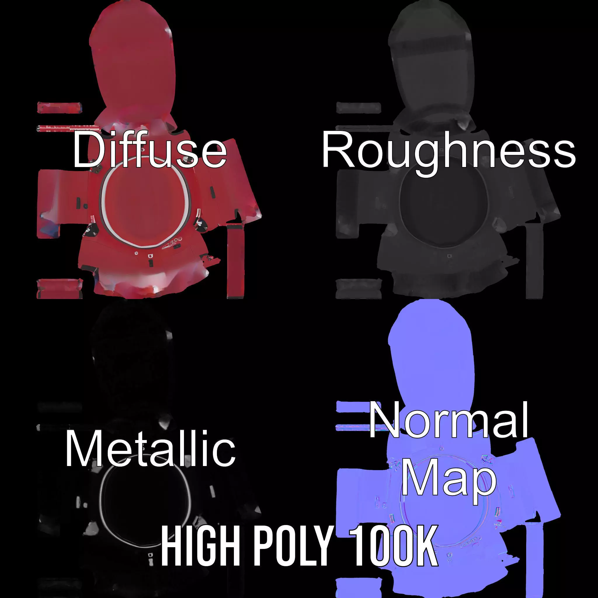 Scarlet Inflatable Boat model pack Low-poly 3D model_3