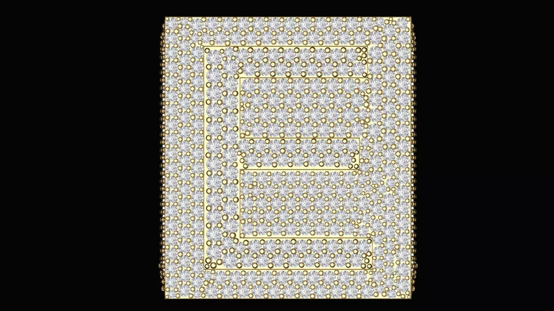 Custom Initial A to Z Letter Diamond Ring - Alphabet Rings 3D print model_1