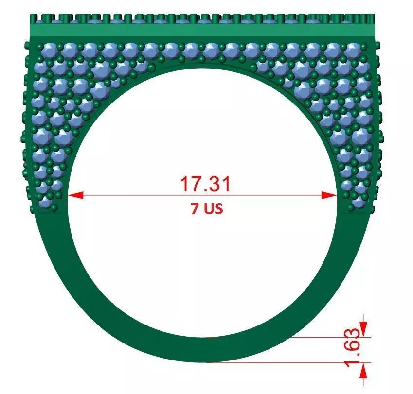 Custom Initial A to Z Letter Diamond Ring - Alphabet Rings 3D print model_7