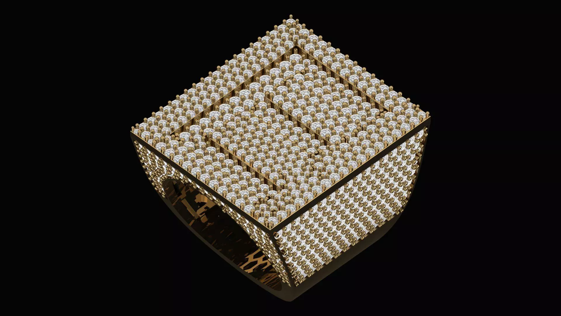 Custom Initial A to Z Letter Diamond Ring - Alphabet Rings 3D print model_0