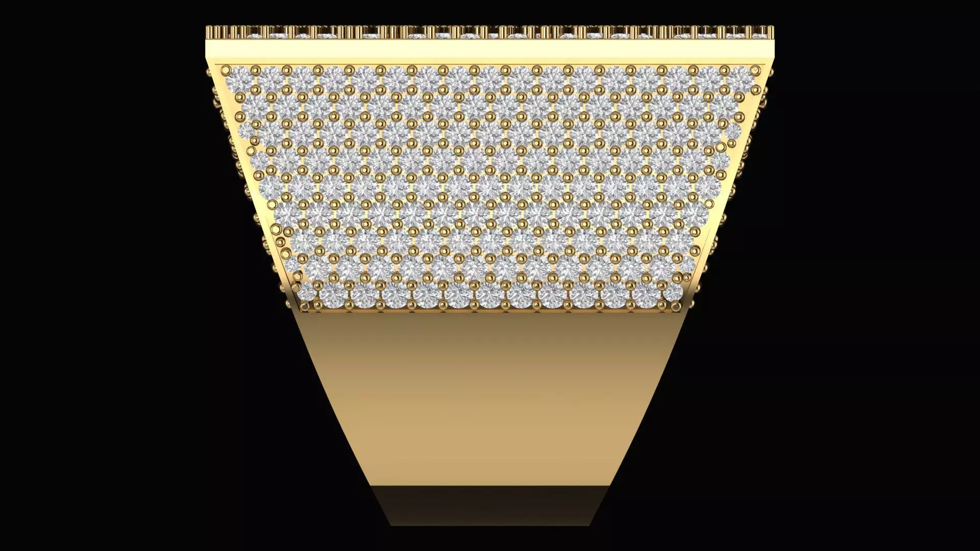 Custom Initial A to Z Letter Diamond Ring - Alphabet Rings 3D print model_3