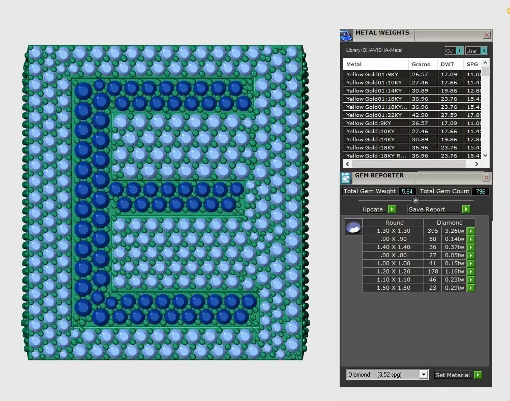 Custom Initial A to Z Letter Diamond Ring - Alphabet Rings 3D print model_10