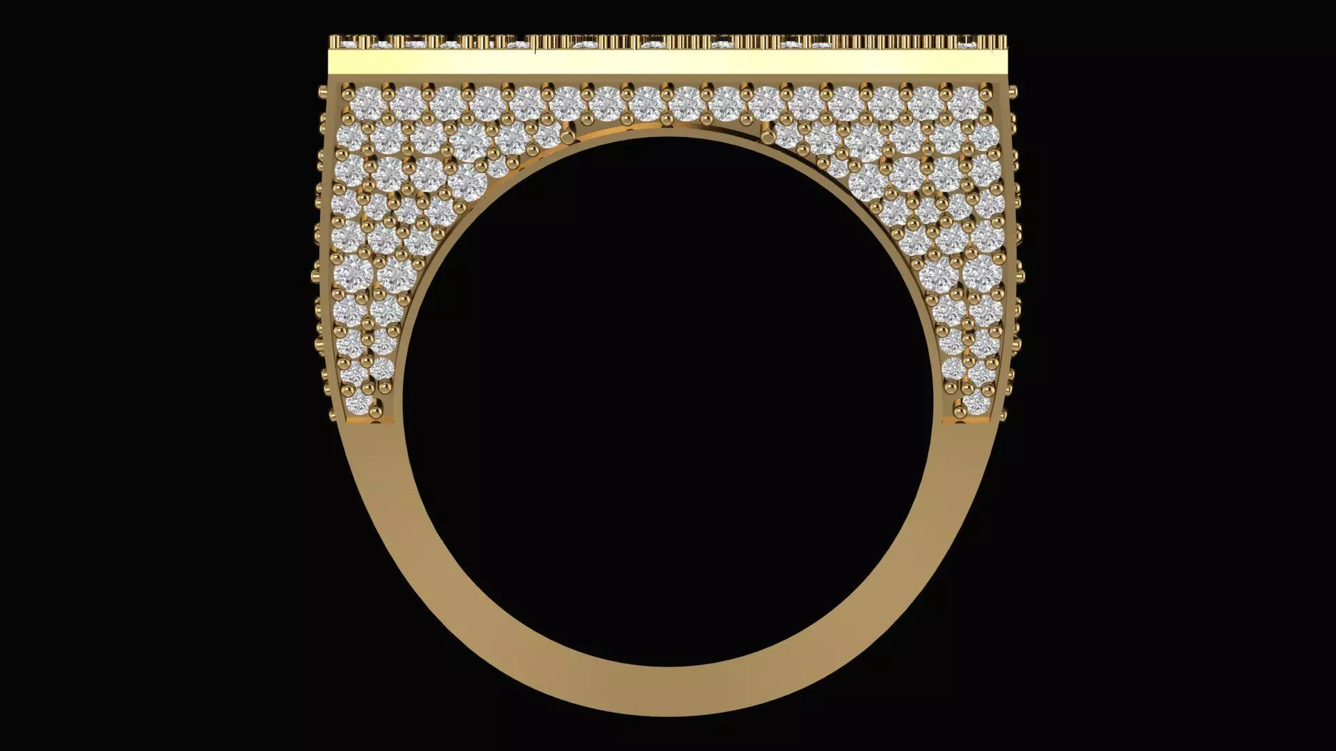 Custom Initial A to Z Letter Diamond Ring - Alphabet Rings 3D print model_4