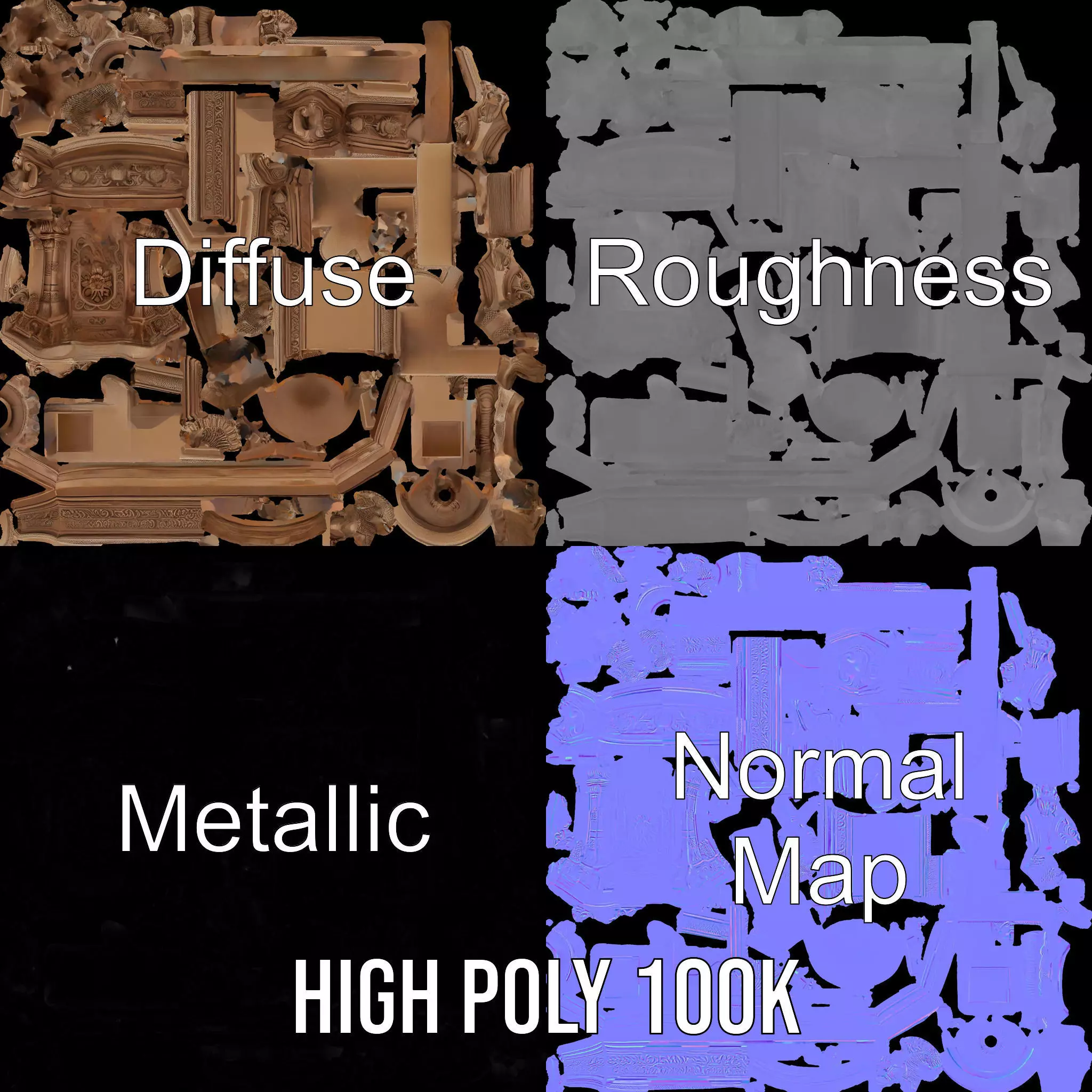 Ancient Stone Shrine model pack Low-poly 3D model_3