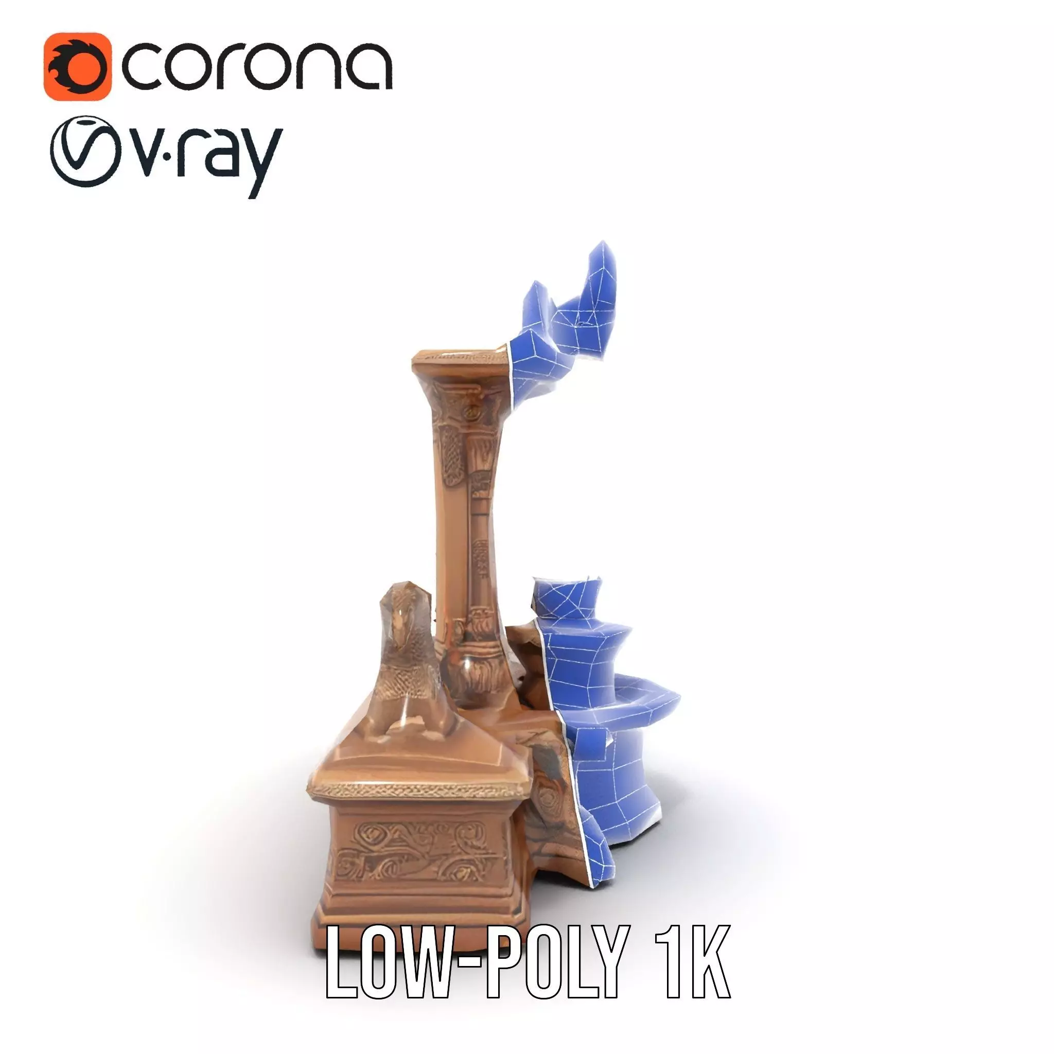 Ancient Stone Shrine model pack Low-poly 3D model_16