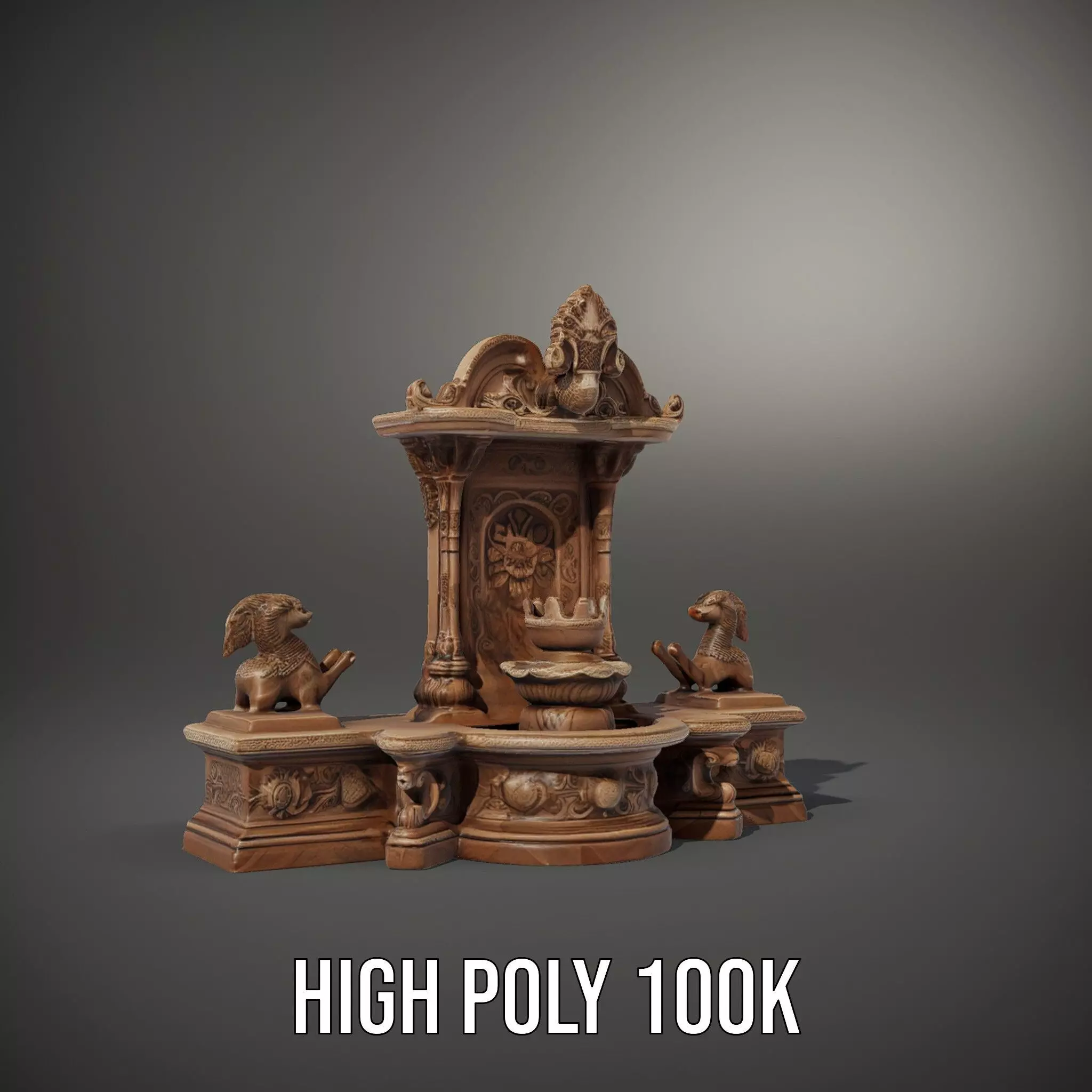 Ancient Stone Shrine model pack Low-poly 3D model_8