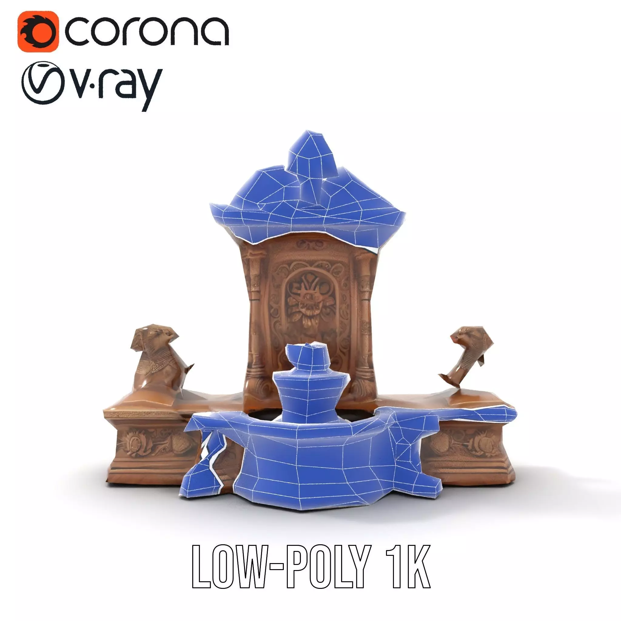 Ancient Stone Shrine model pack Low-poly 3D model_31