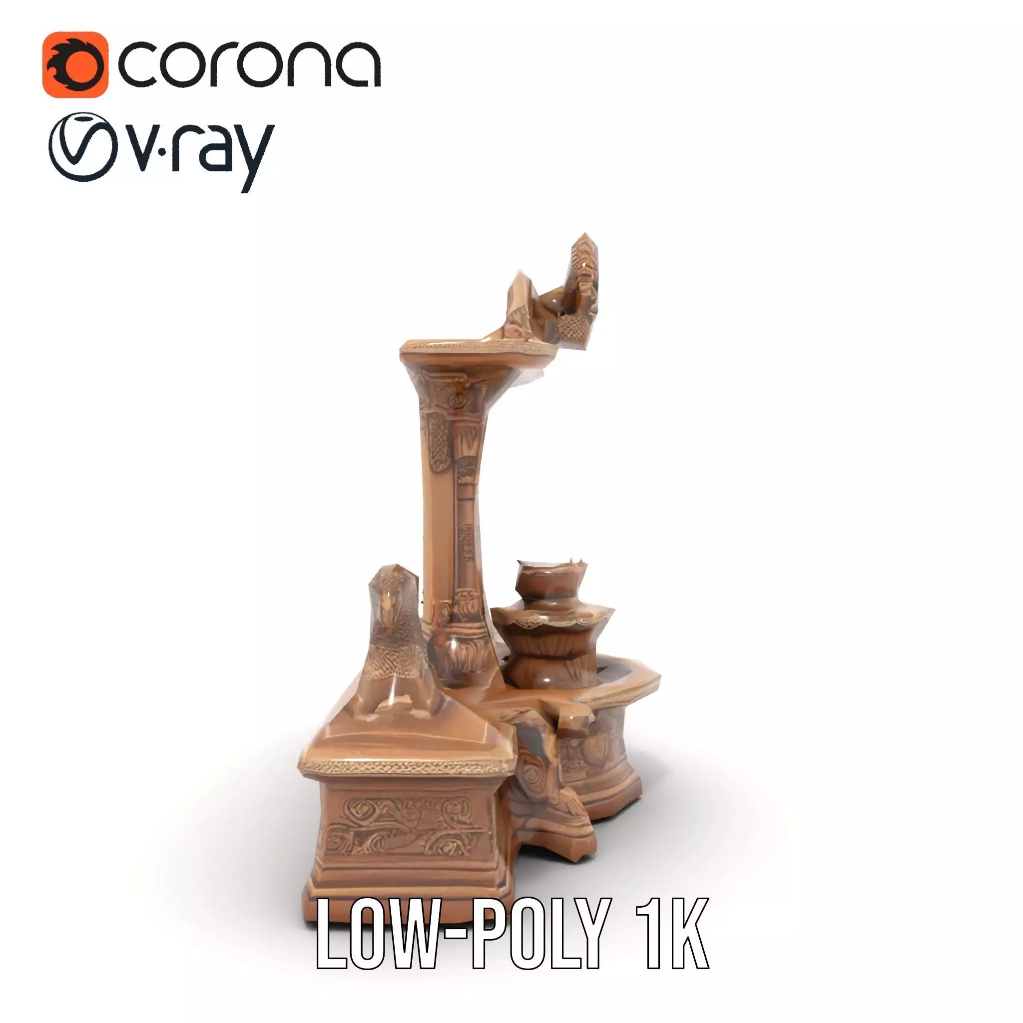 Ancient Stone Shrine model pack Low-poly 3D model_9