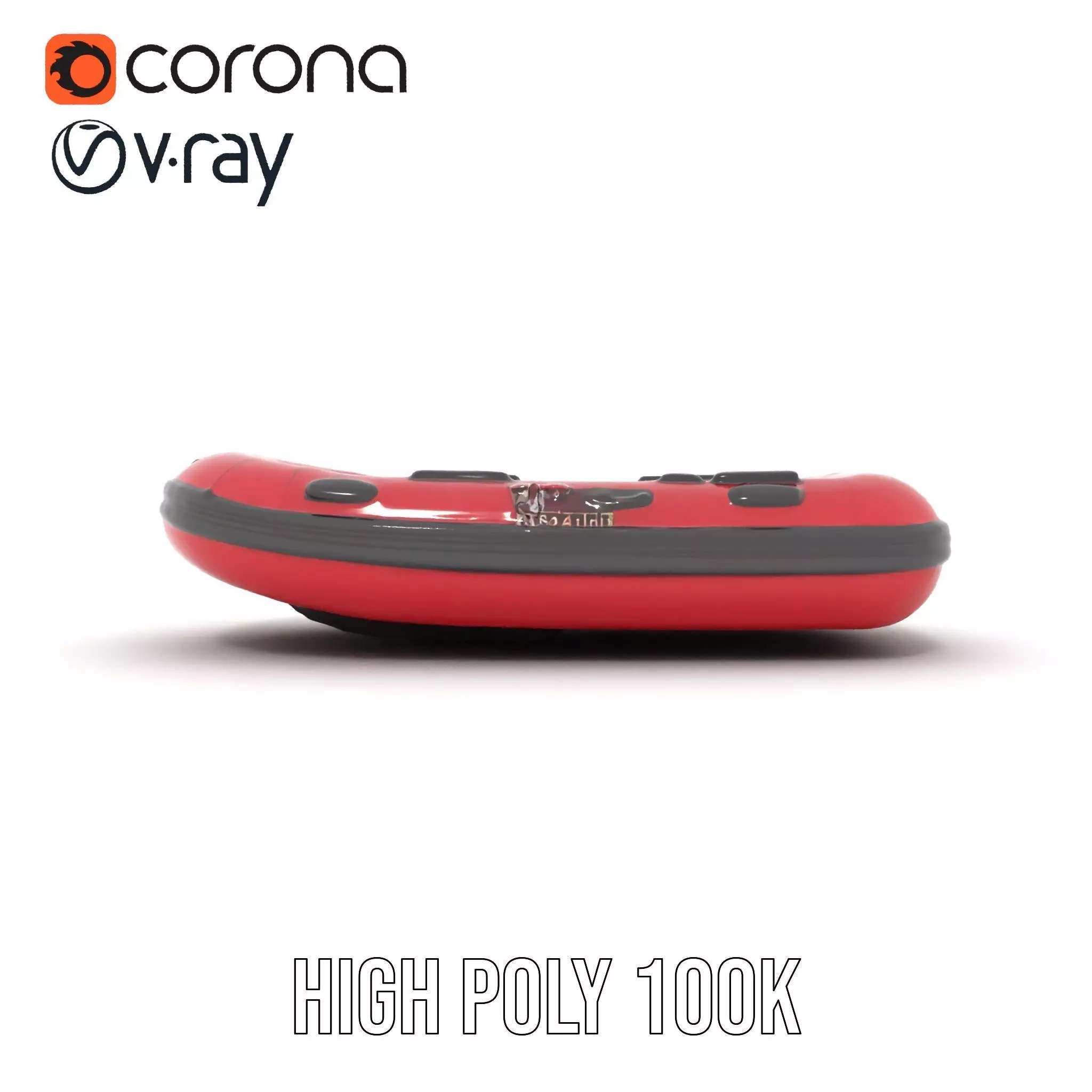 Red Inflatable Boat model pack Low-poly 3D model_20