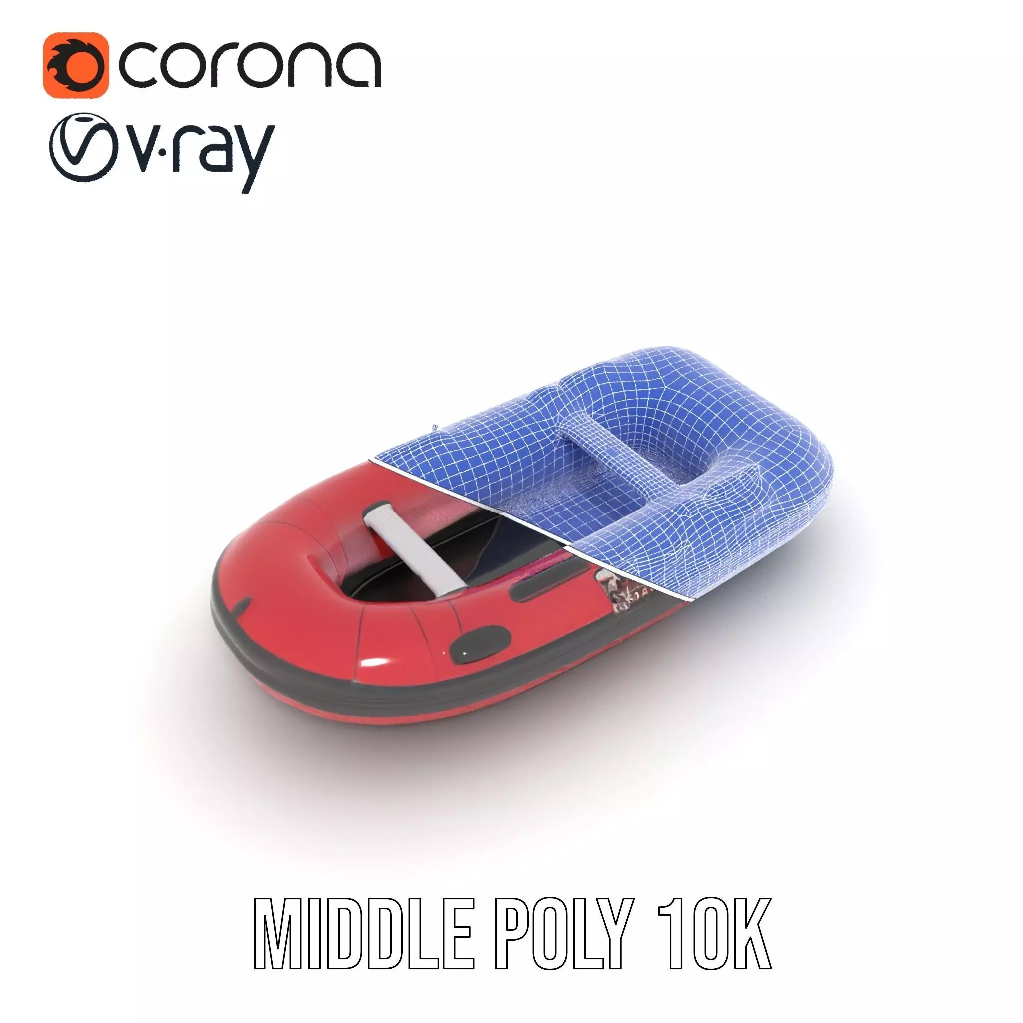 Red Inflatable Boat model pack Low-poly 3D model_21