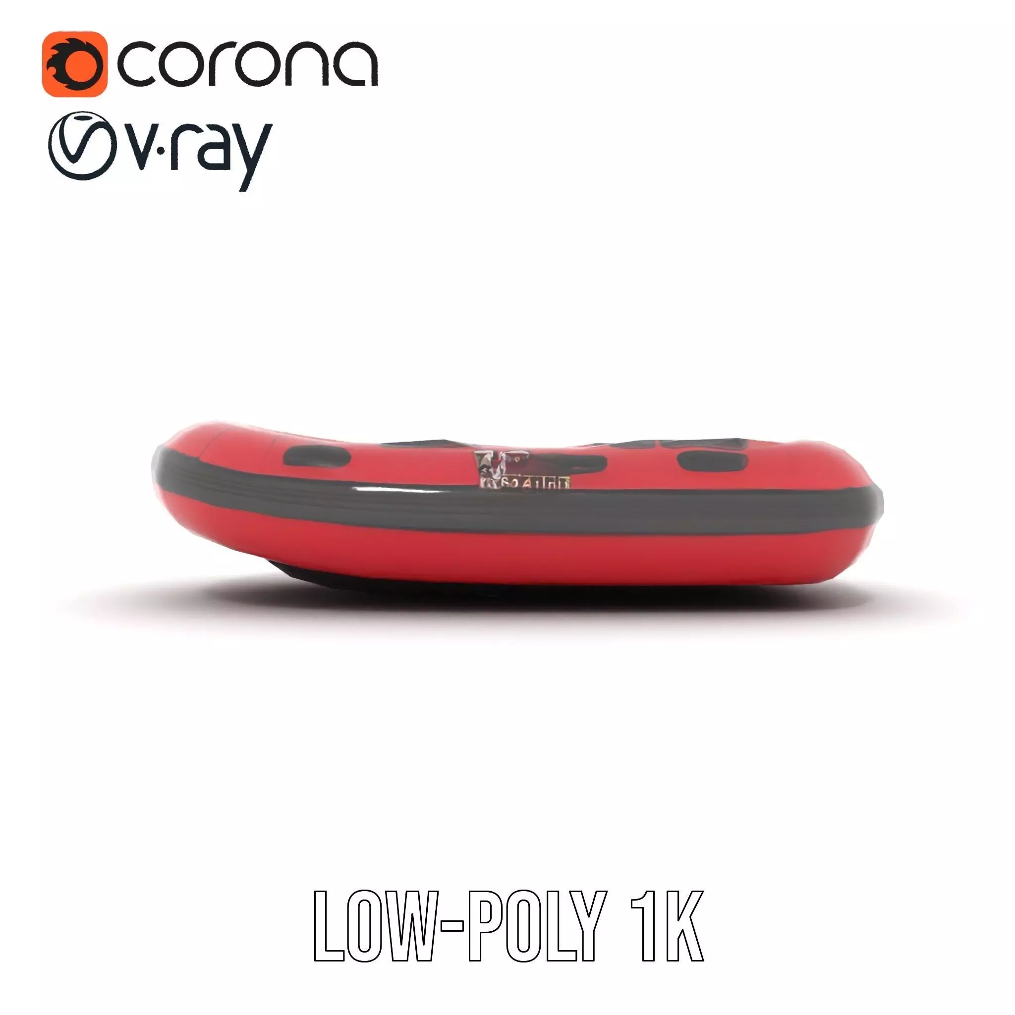 Red Inflatable Boat model pack Low-poly 3D model_22