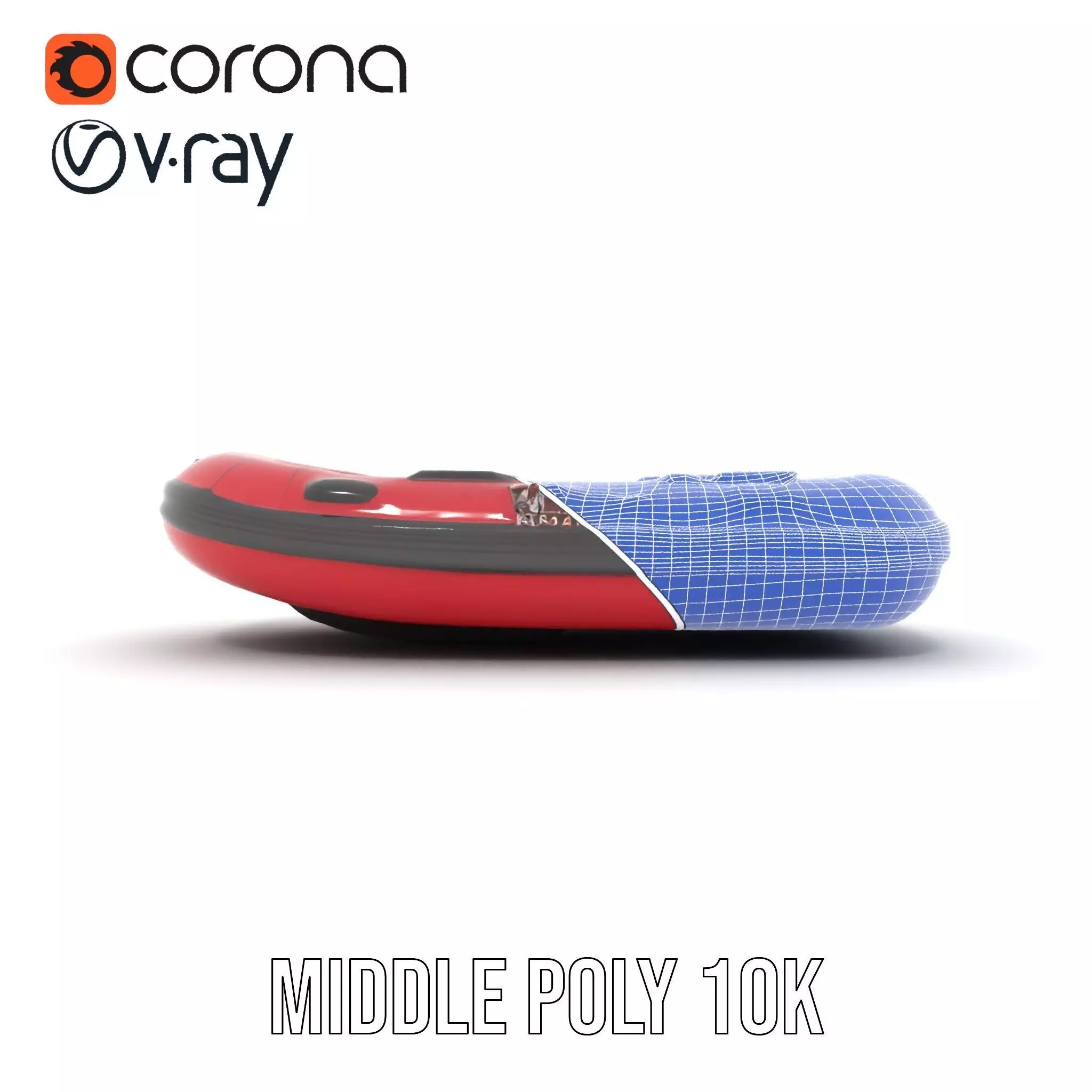 Red Inflatable Boat model pack Low-poly 3D model_29