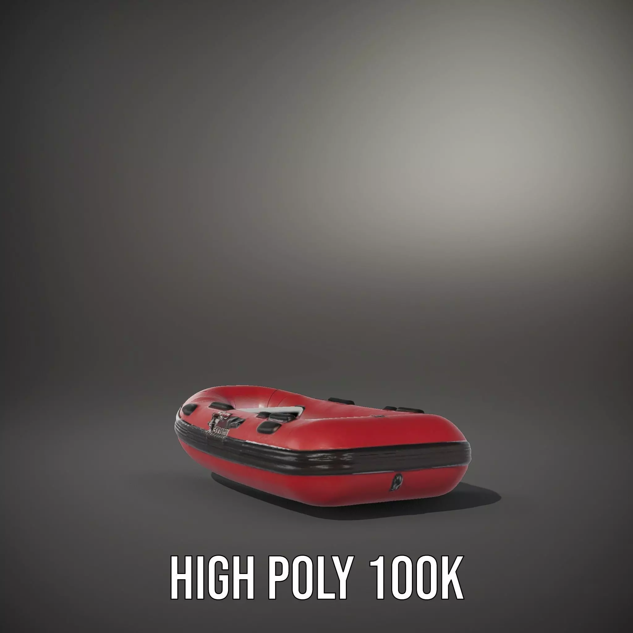 Red Inflatable Boat model pack Low-poly 3D model_8