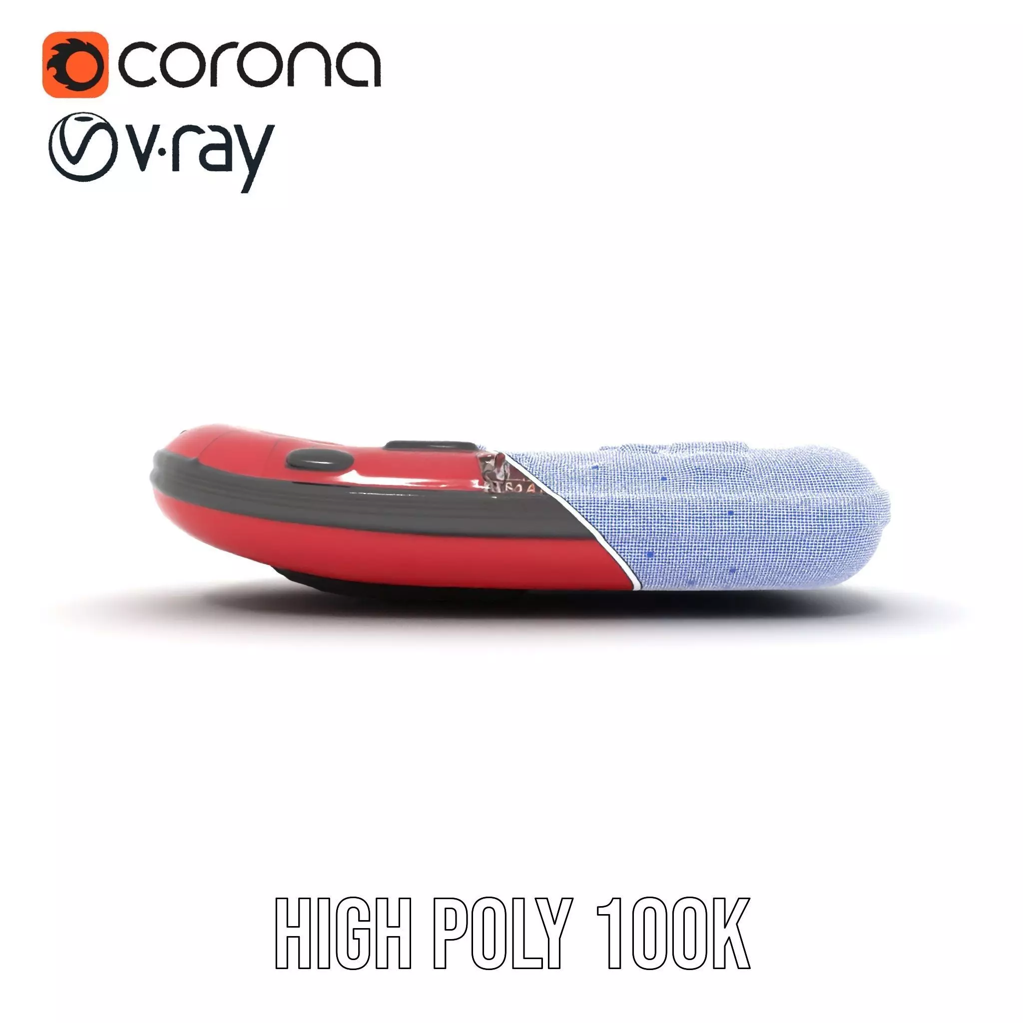 Red Inflatable Boat model pack Low-poly 3D model_33