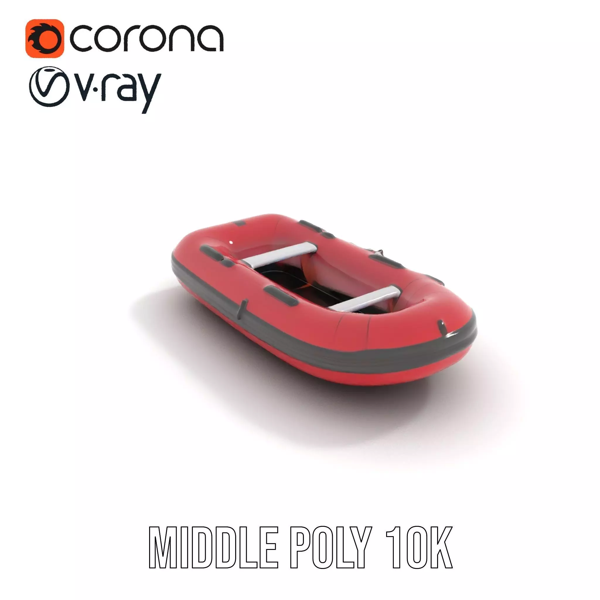 Red Inflatable Boat model pack Low-poly 3D model_13
