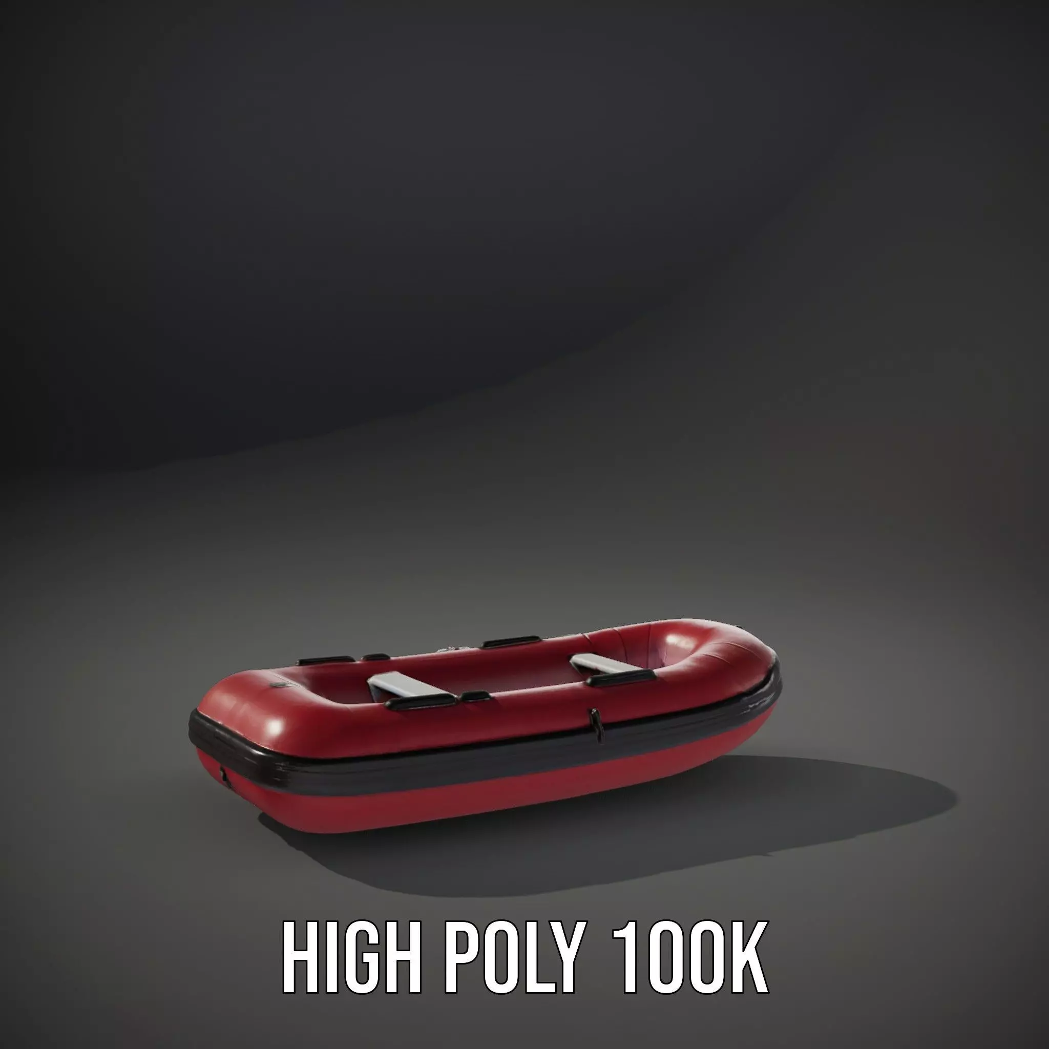 Red Inflatable Boat model pack Low-poly 3D model_10