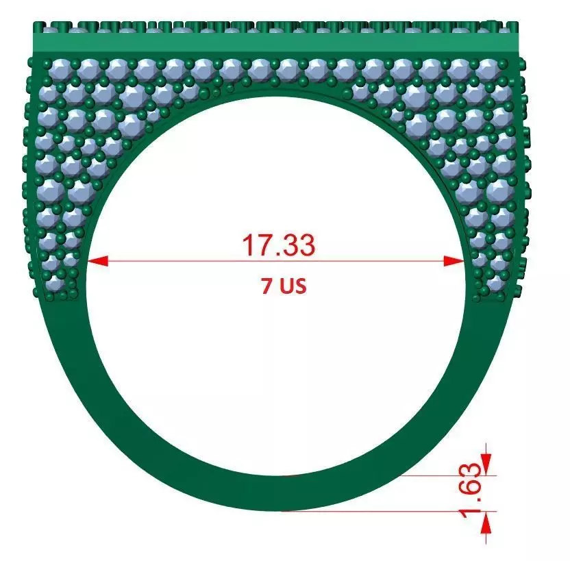 Custom Initial A to Z Letter Diamond Ring - Alphabet Rings 3D print model_8