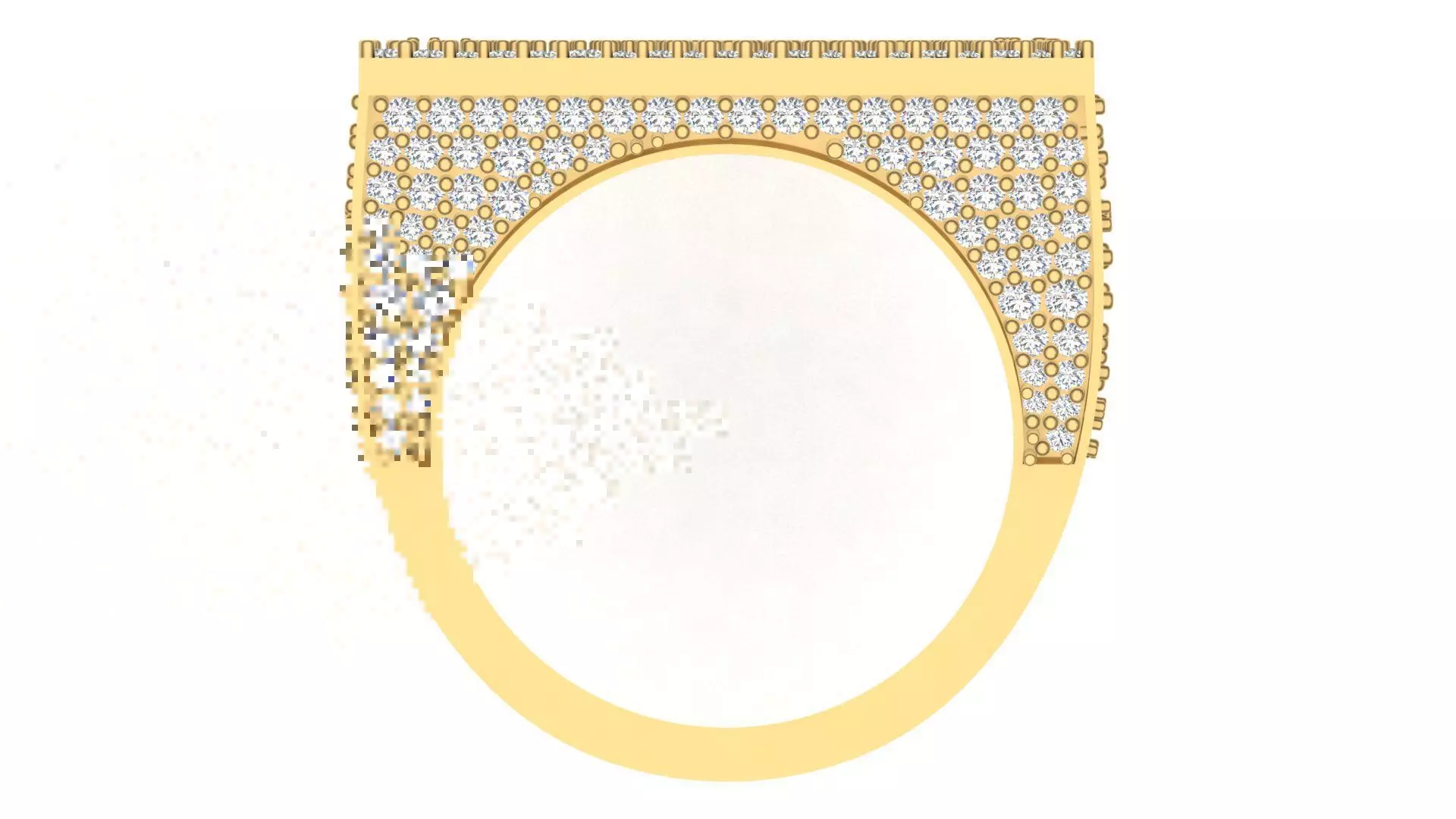 Custom Initial A to Z Letter Diamond Ring - Alphabet Rings 3D print model_2