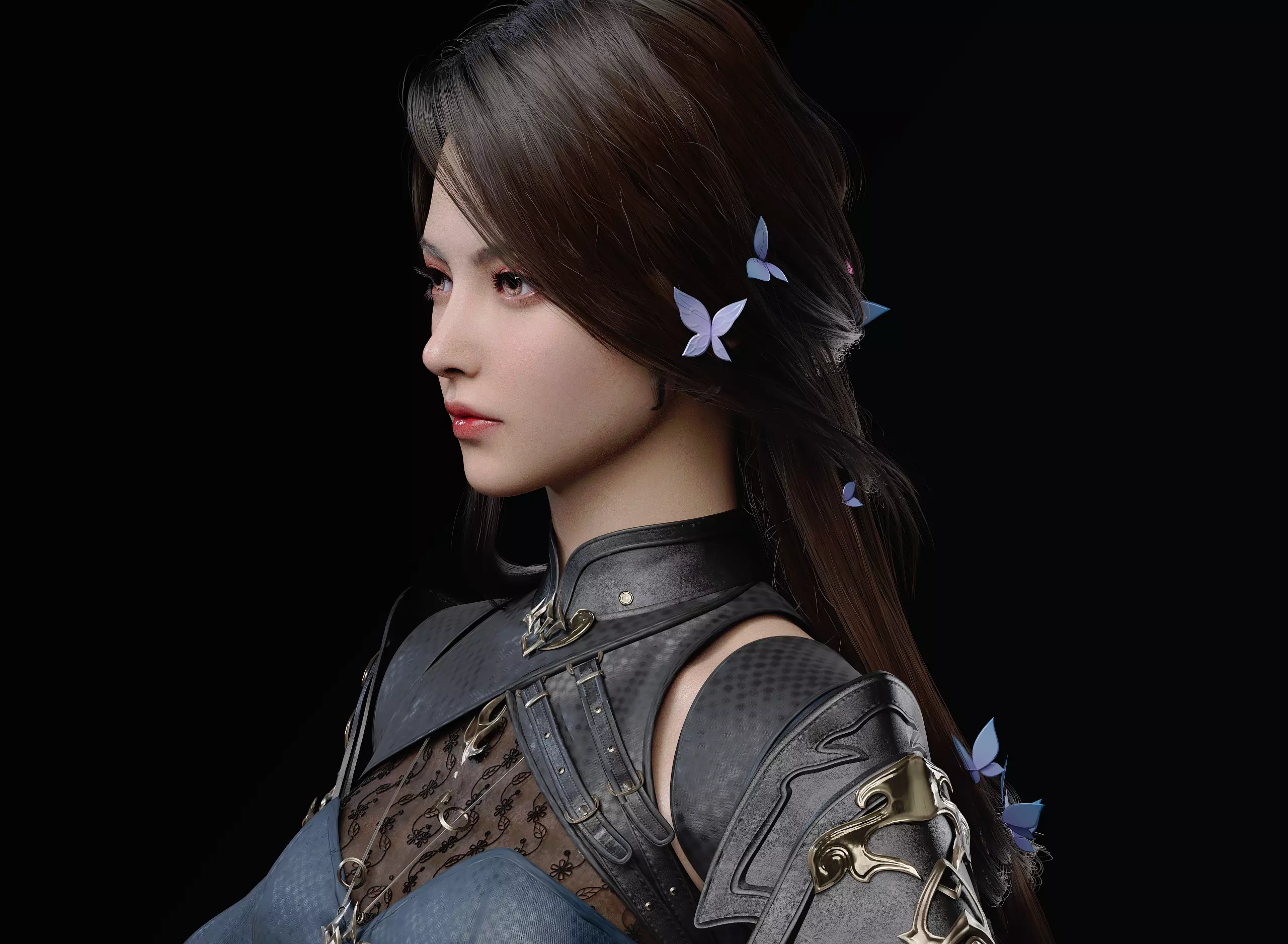 Chinese Girl AsianGirl Y406 3D model 3D model 3D model_12