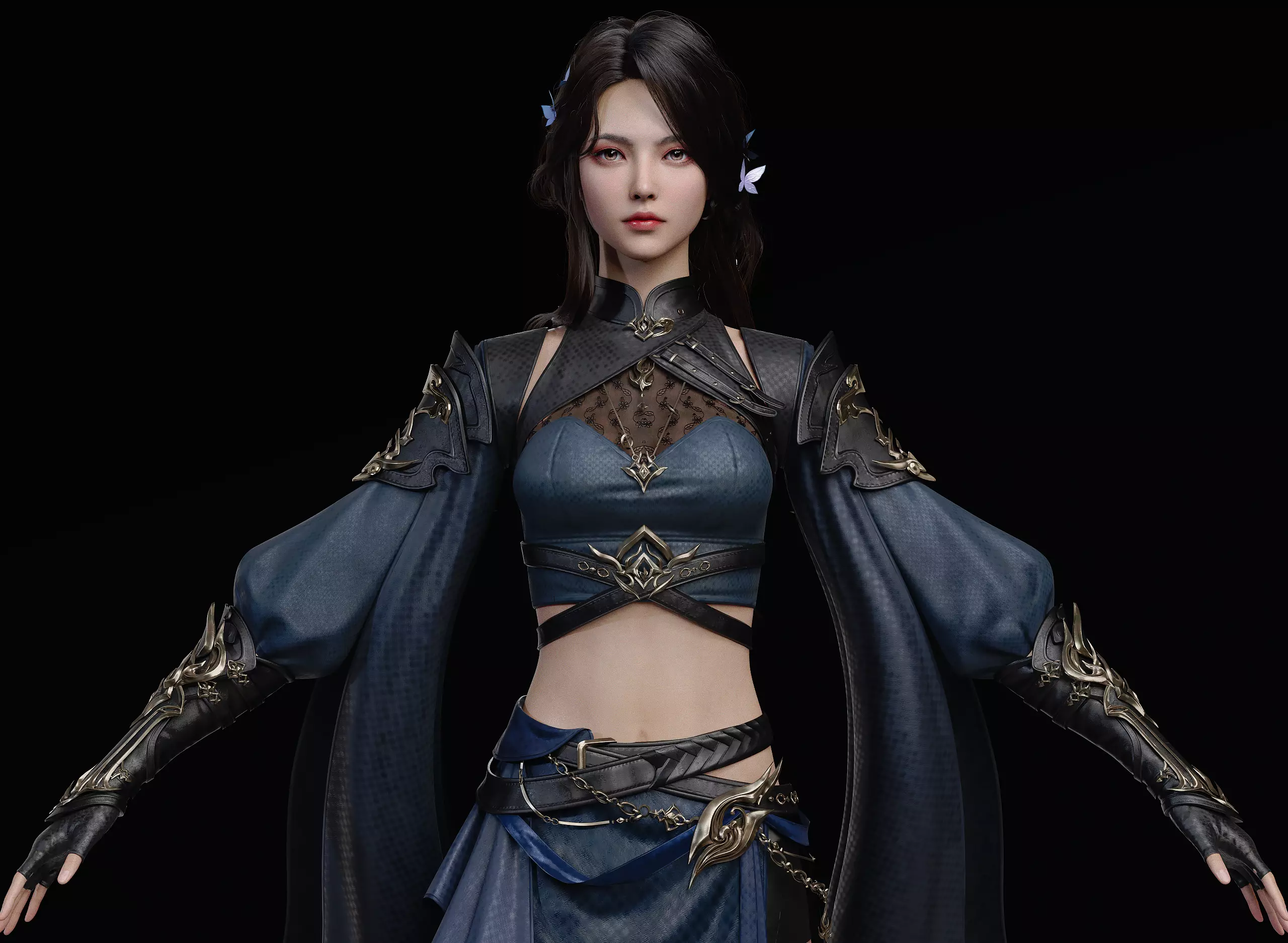 Chinese Girl AsianGirl Y406 3D model 3D model 3D model_3