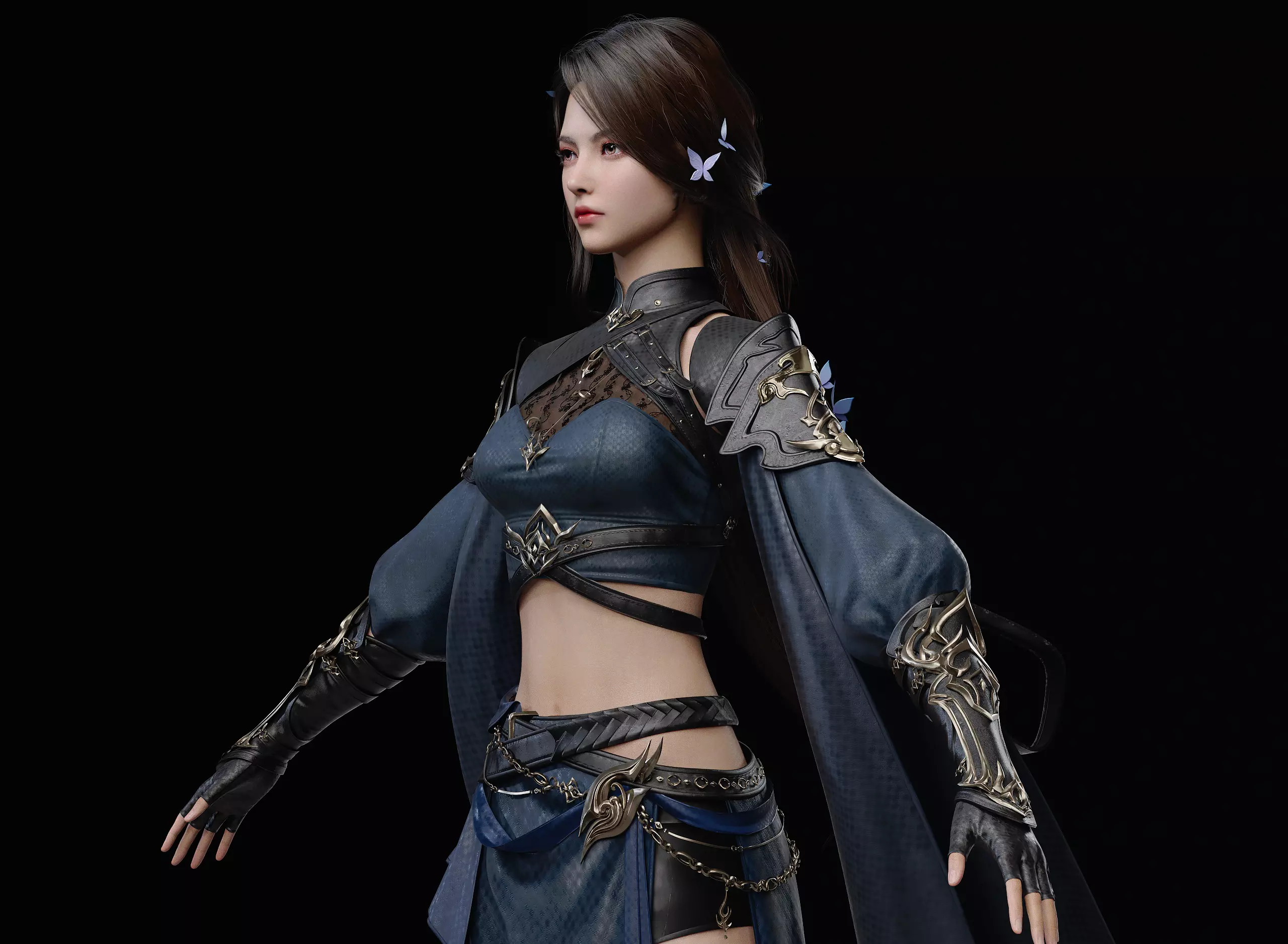 Chinese Girl AsianGirl Y406 3D model 3D model 3D model_4