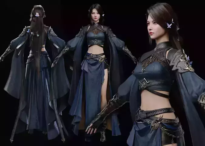 Chinese Girl AsianGirl Y406 3D model 3D model