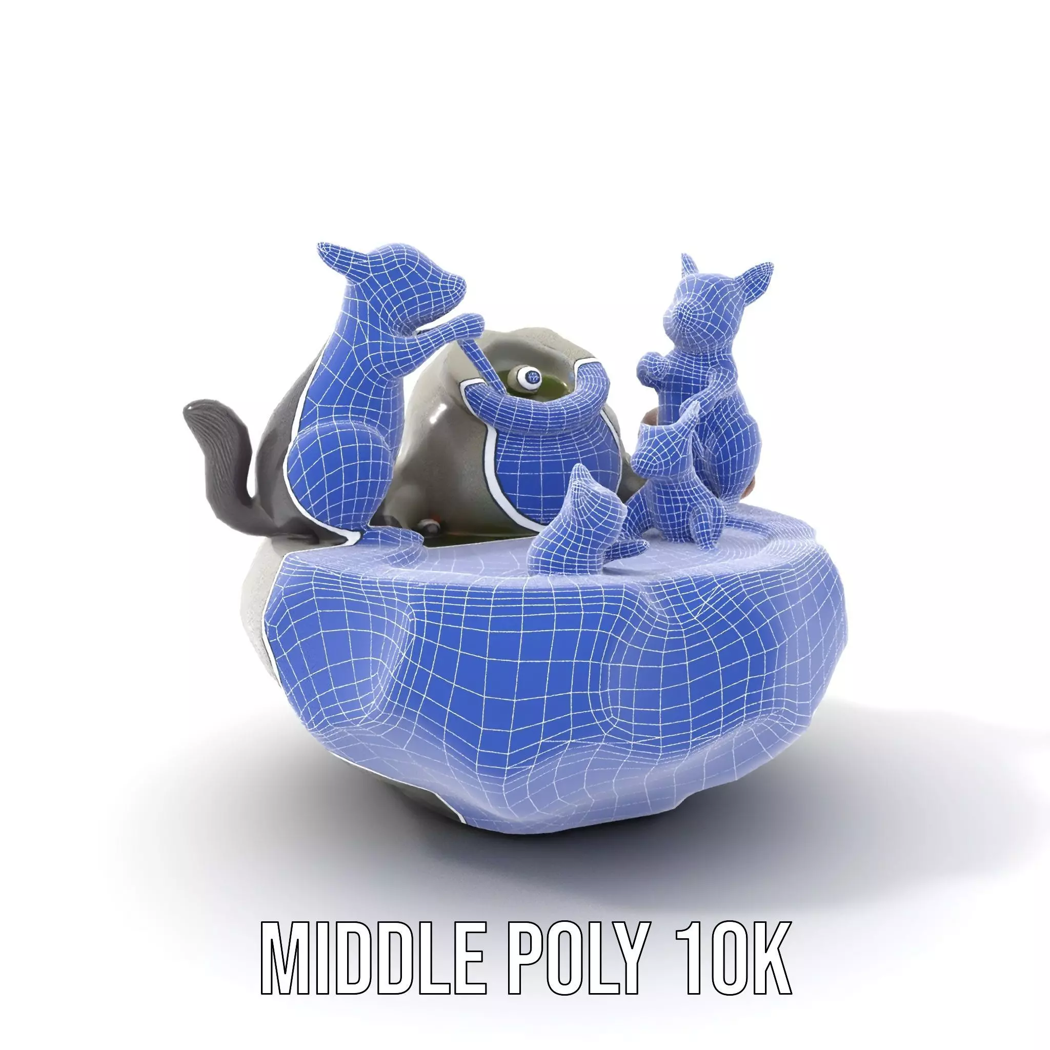 Playful Squirrel Fountain model pack Low-poly 3D model_13