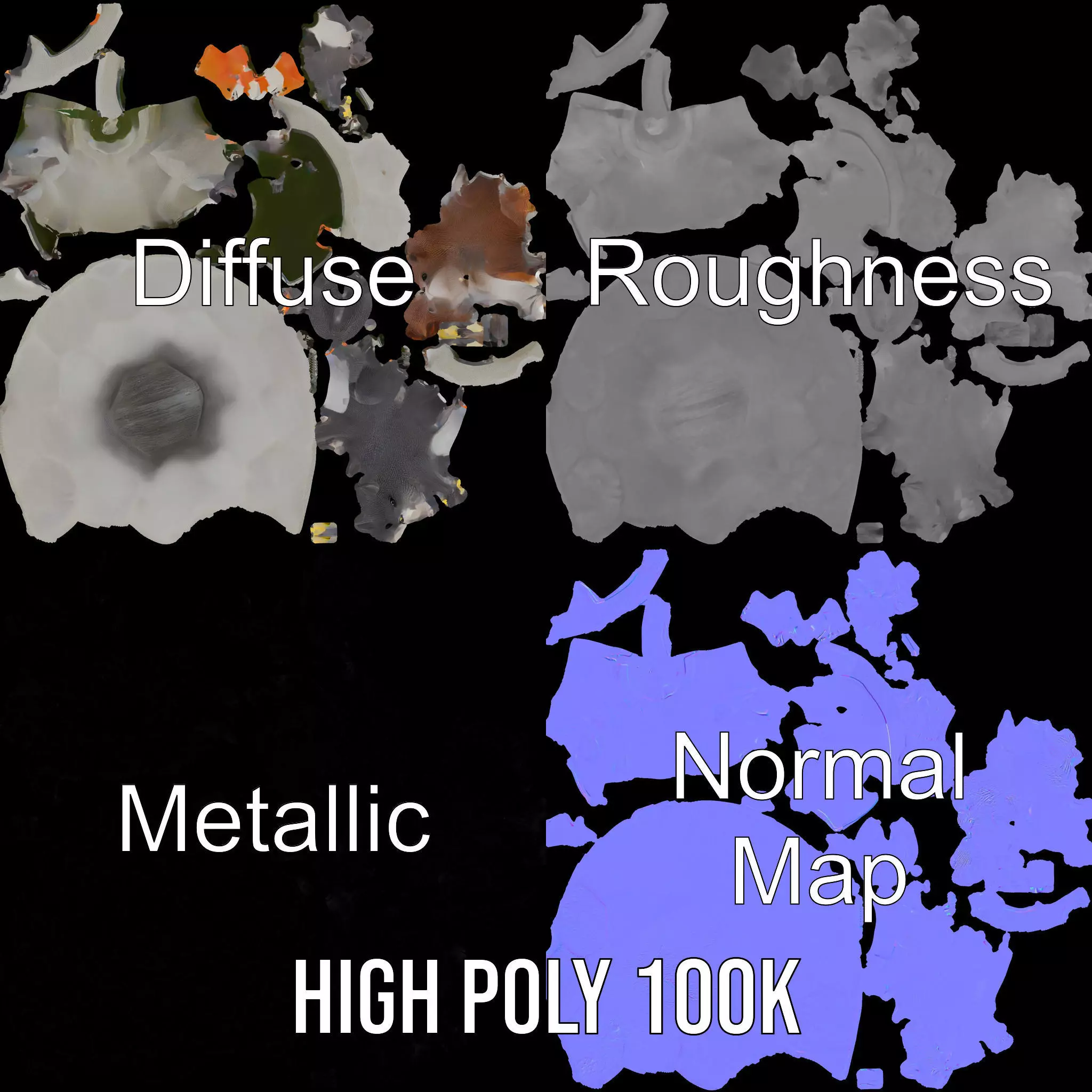 Playful Squirrel Fountain model pack Low-poly 3D model_3