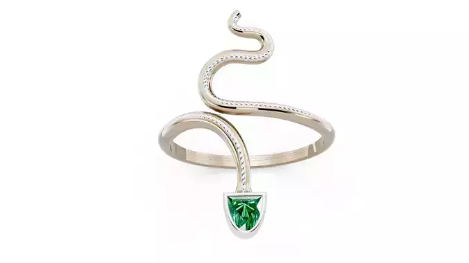 Calf cut Stone Head Snake Rope Ring