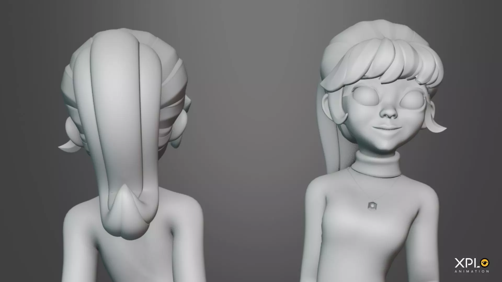 Pixar Style 3D Cute Female Character RIGGED GAMEREADY Low-poly 3D model_16