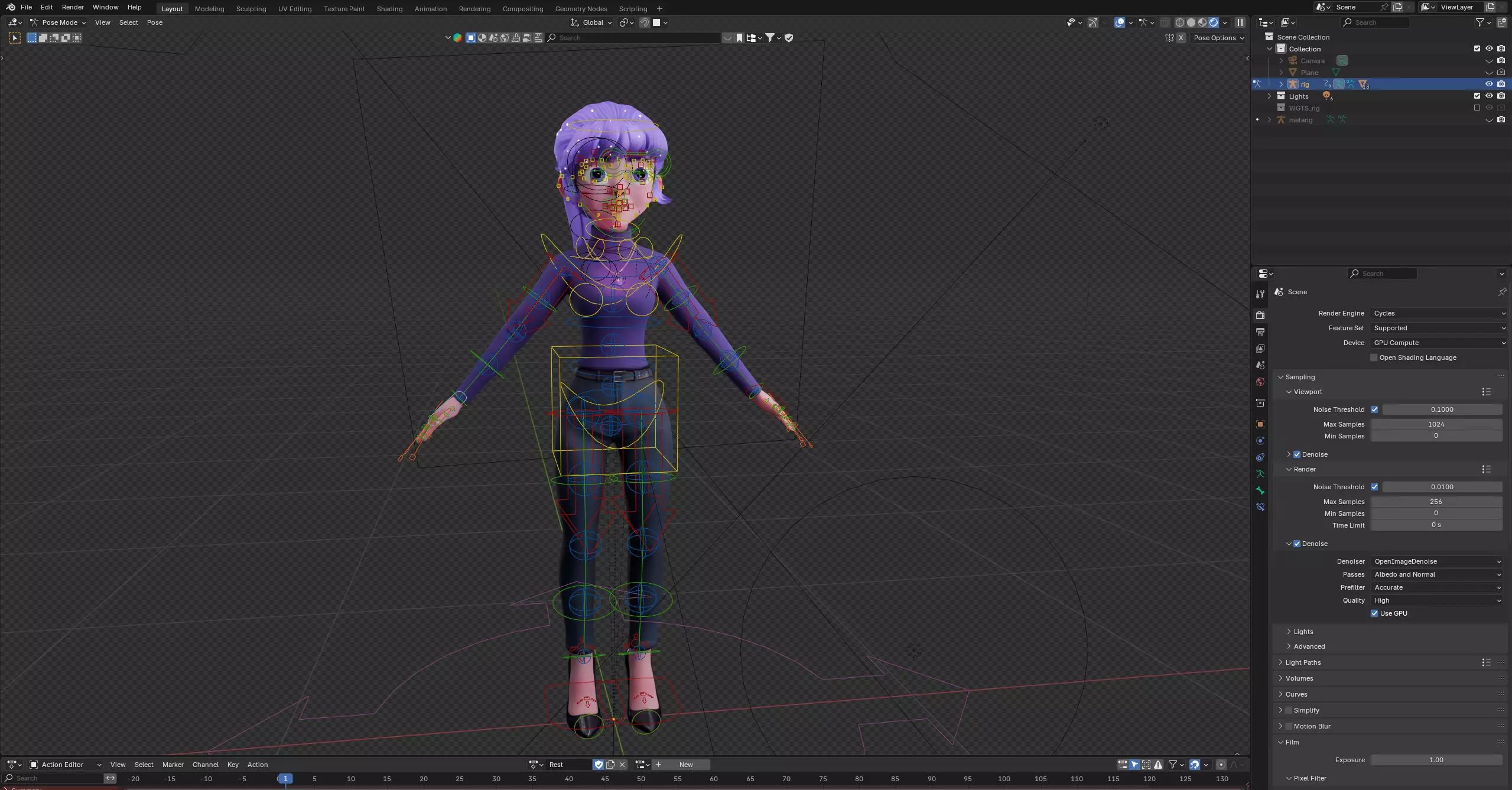 Pixar Style 3D Cute Female Character RIGGED GAMEREADY Low-poly 3D model_29