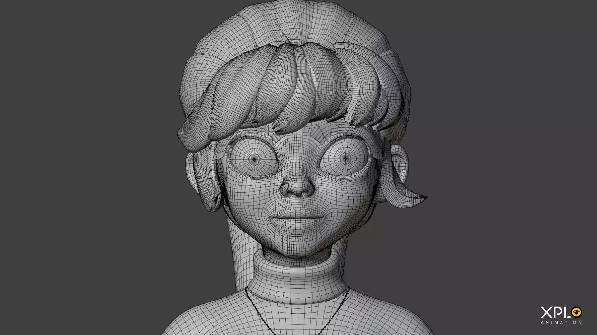 Pixar Style 3D Cute Female Character RIGGED GAMEREADY Low-poly 3D model_18