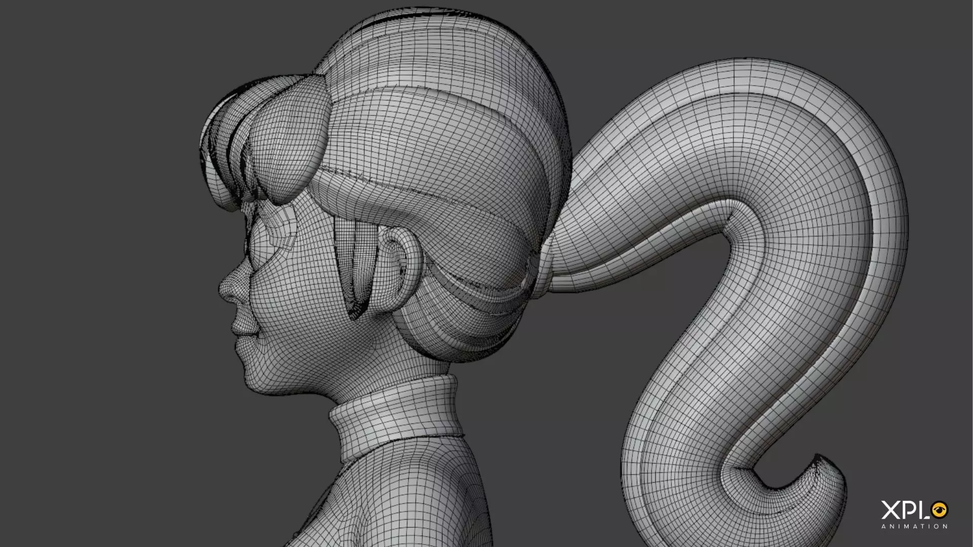 Pixar Style 3D Cute Female Character RIGGED GAMEREADY Low-poly 3D model_23