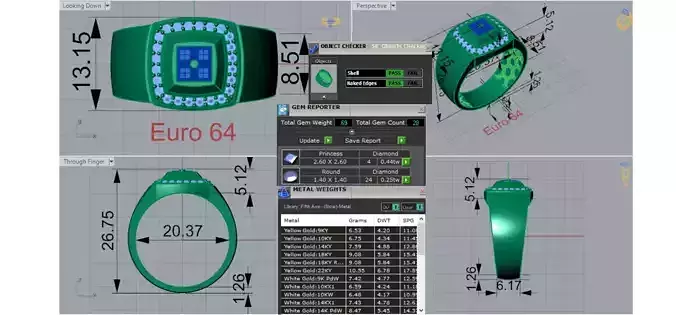 Two Tone Round Diamond and Prince Diamond Mens Gold Ring mr0276