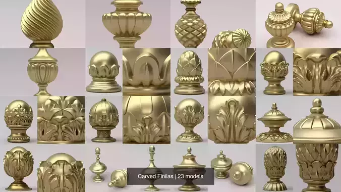 Carved Finilas 3D Model Collection