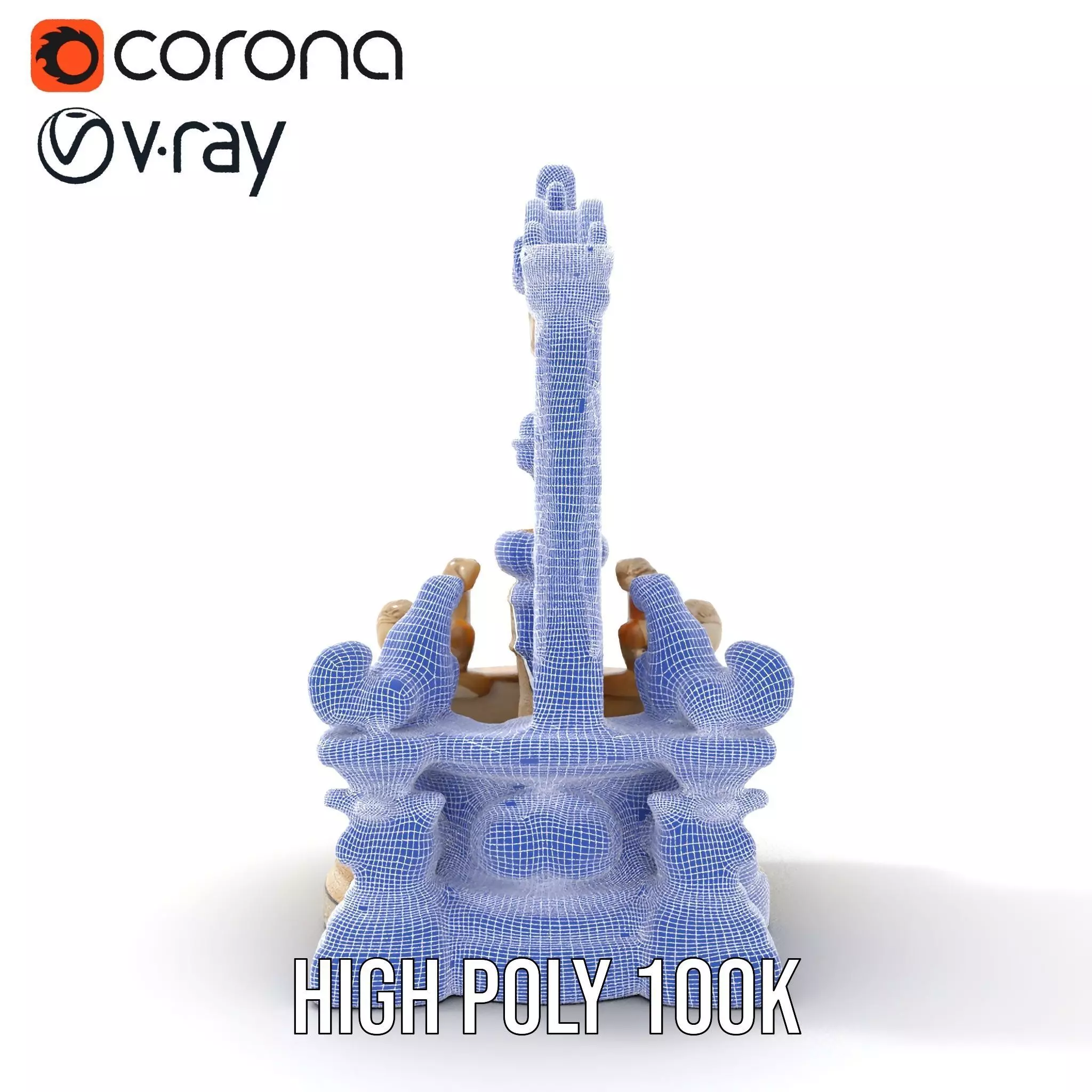 Elegant Marble Fountain model pack Low-poly 3D model_31