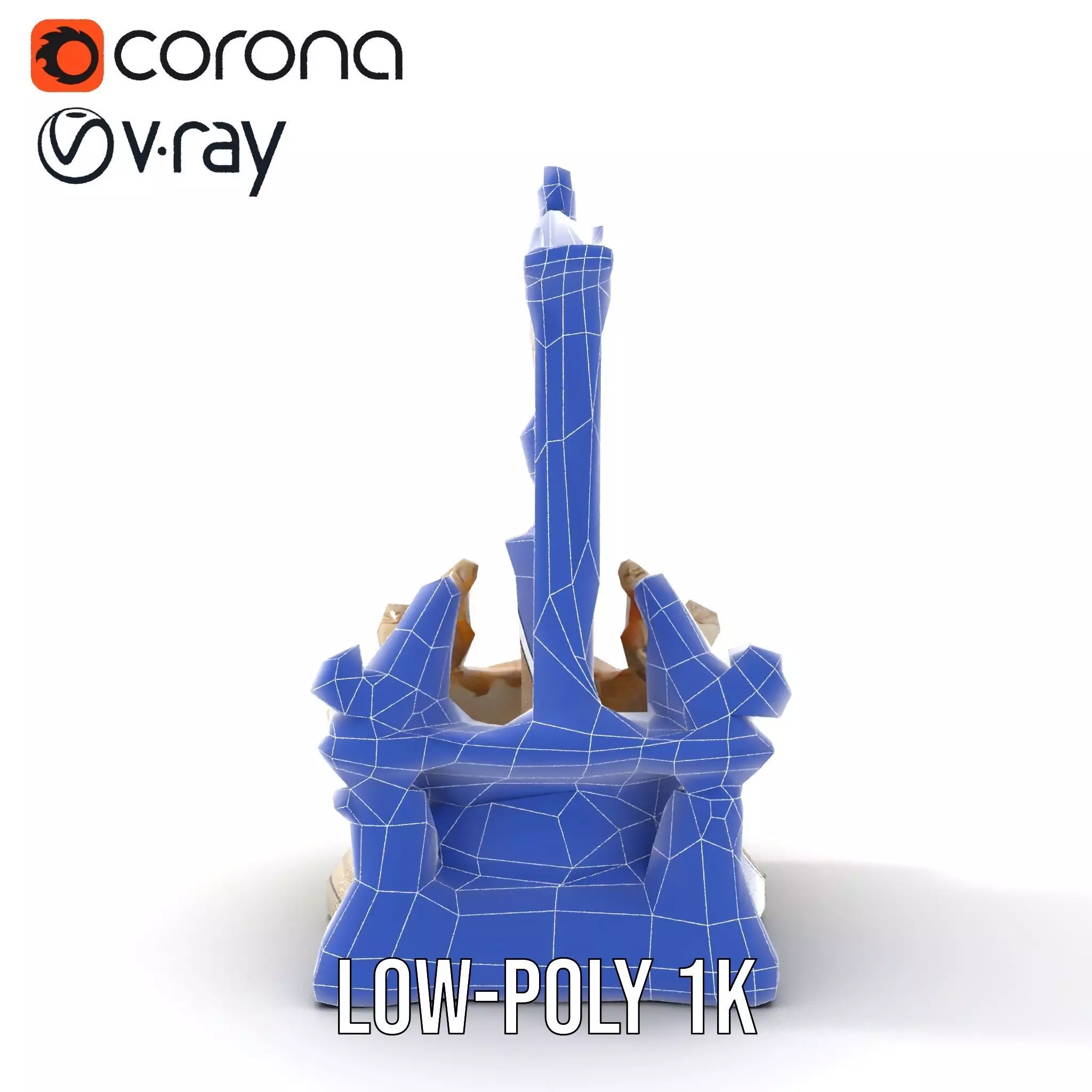 Elegant Marble Fountain model pack Low-poly 3D model_30