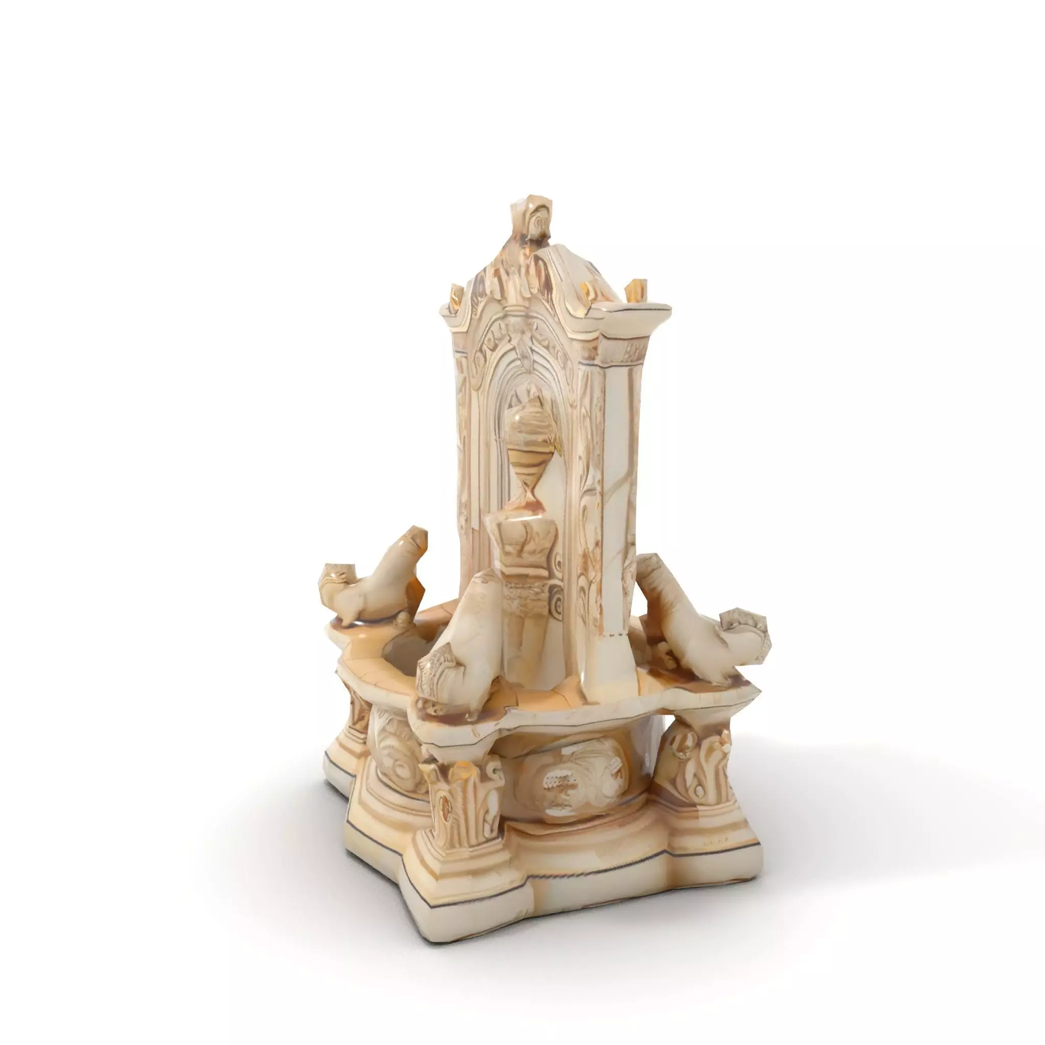 Elegant Marble Fountain model pack Low-poly 3D model_9