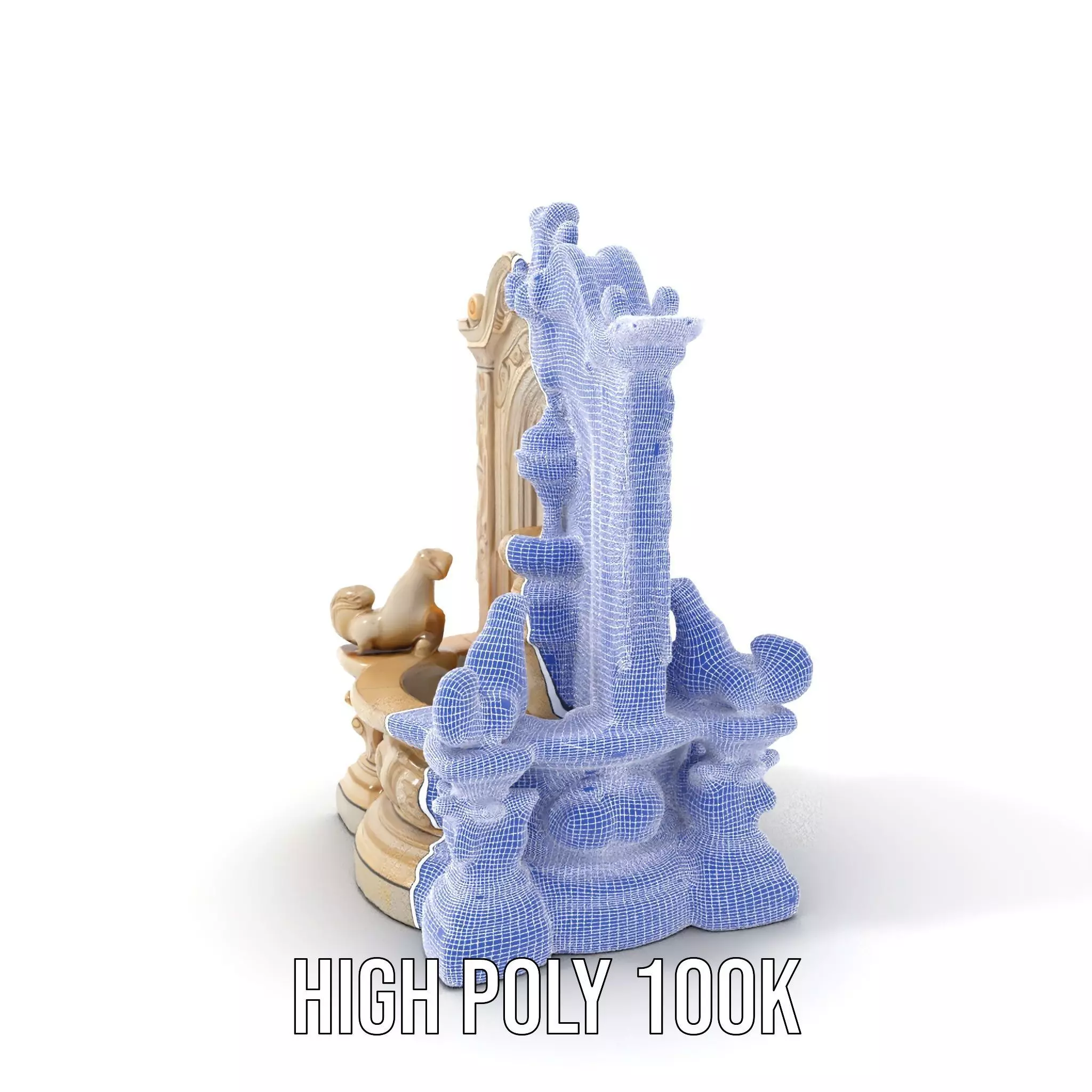 Elegant Marble Fountain model pack Low-poly 3D model_4