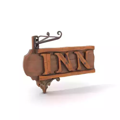 Vintage Wooden Inn Sign model pack