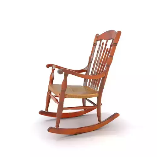 Classic Wood Rocking Chair model pack Low-poly 3D model