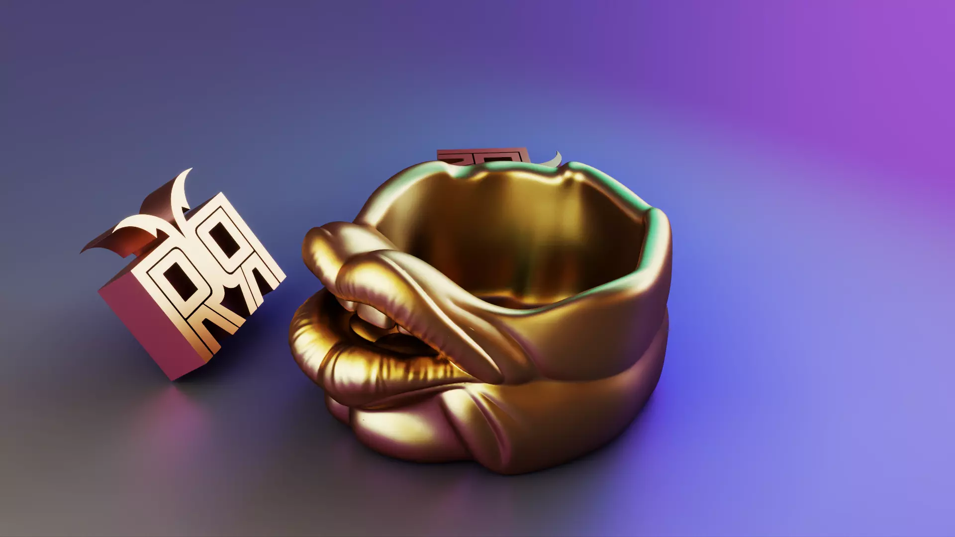 Lips Ashtrays 3D print model_2