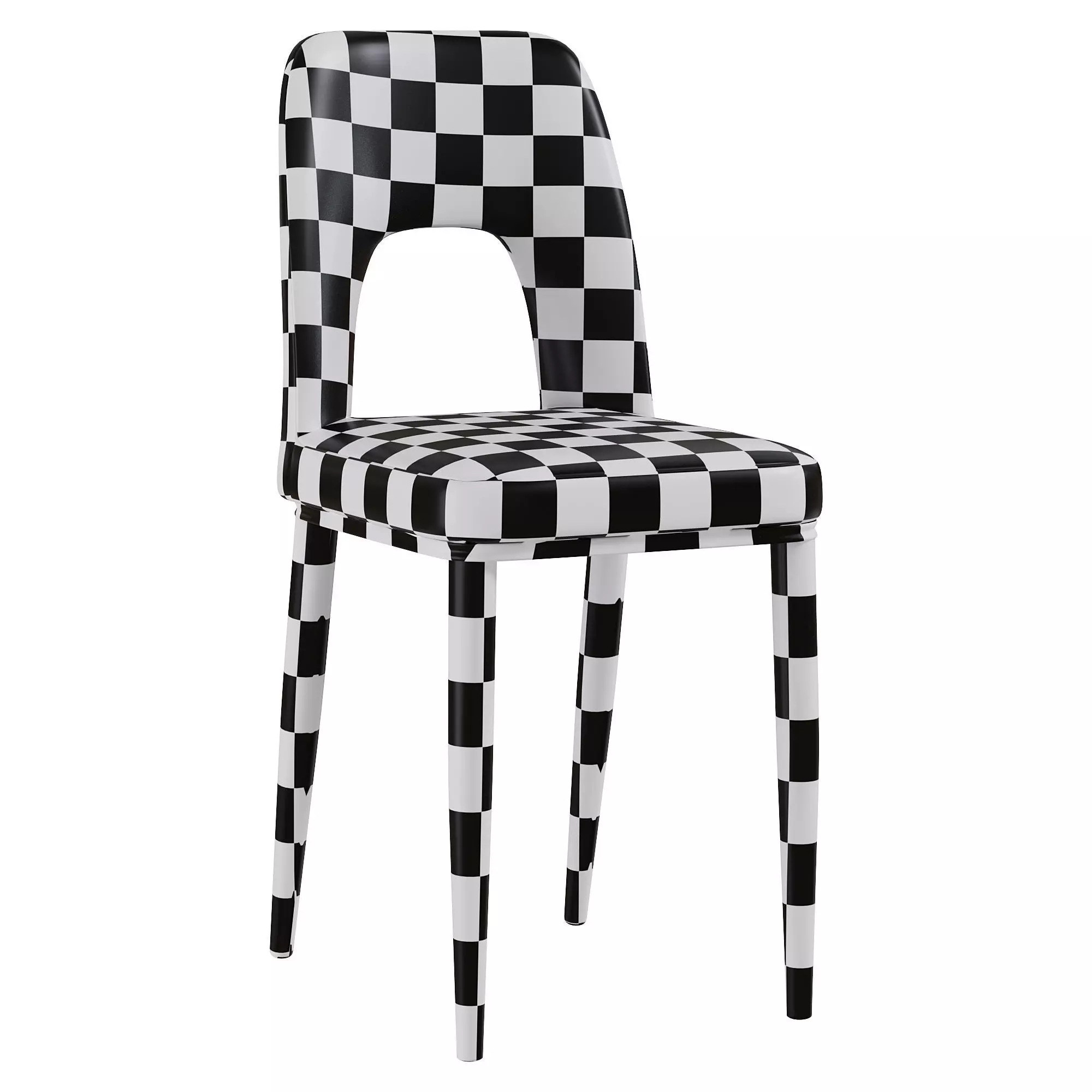 Loop Backrest Armless Chair 3D model_3