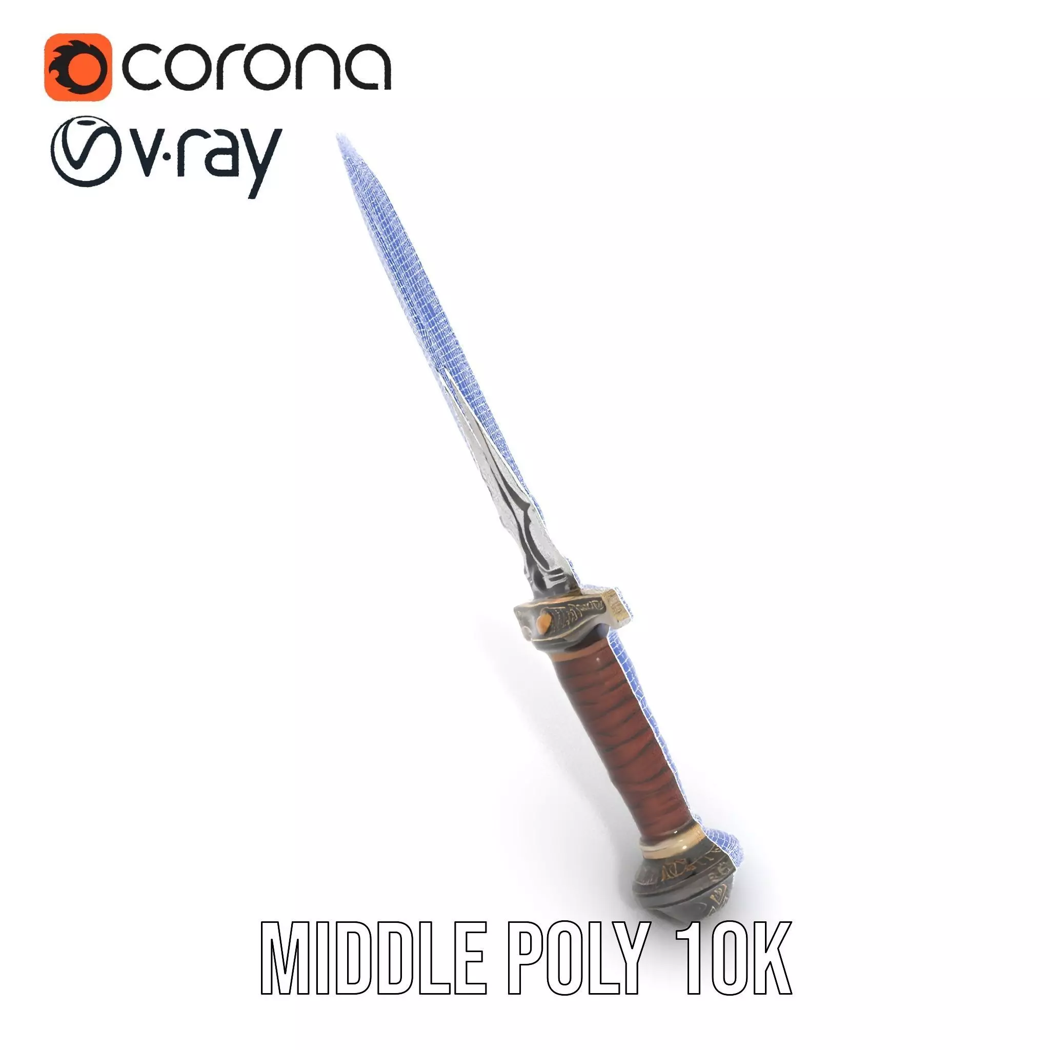 Medieval Silver Sword model pack Low-poly 3D model_21