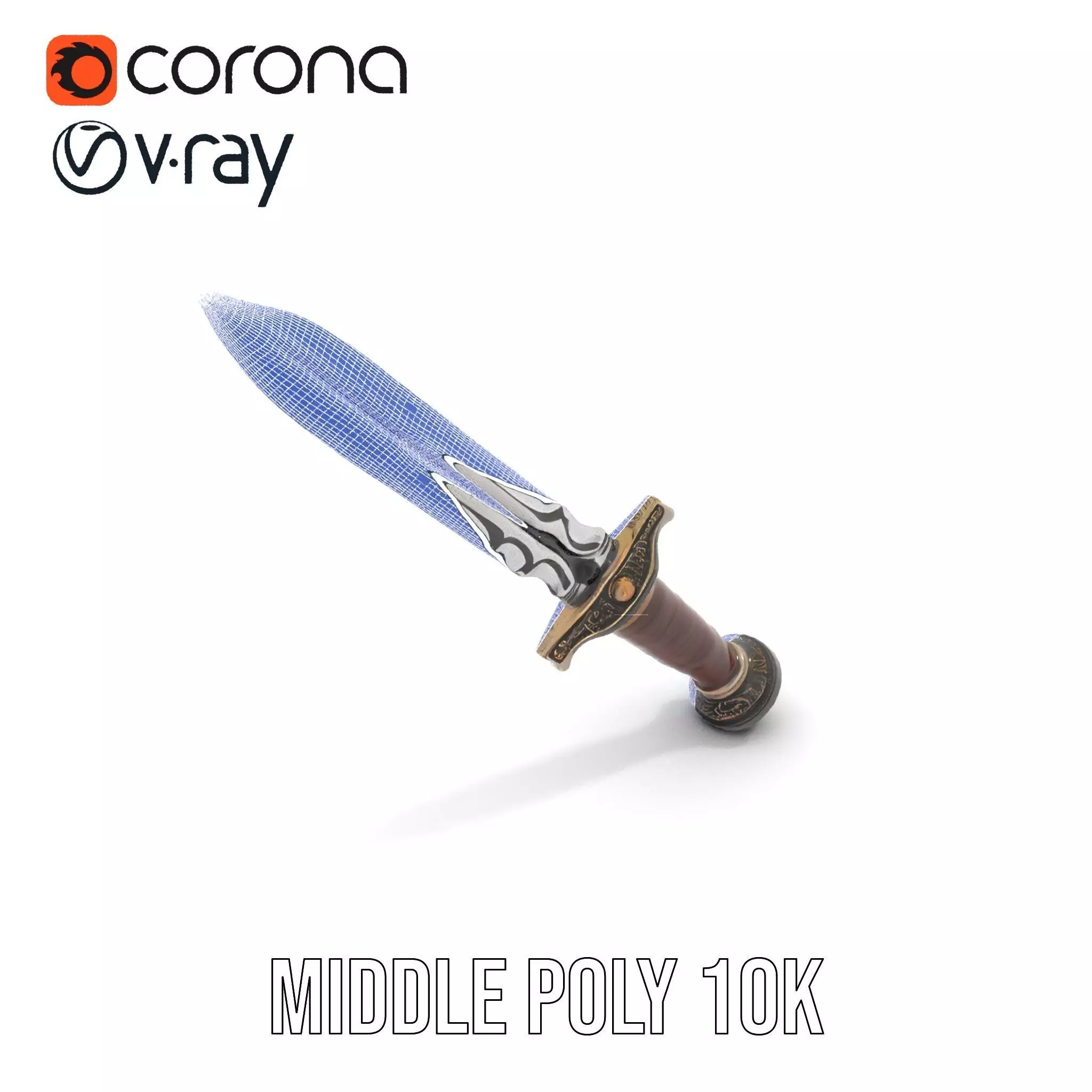 Medieval Silver Sword model pack Low-poly 3D model_29