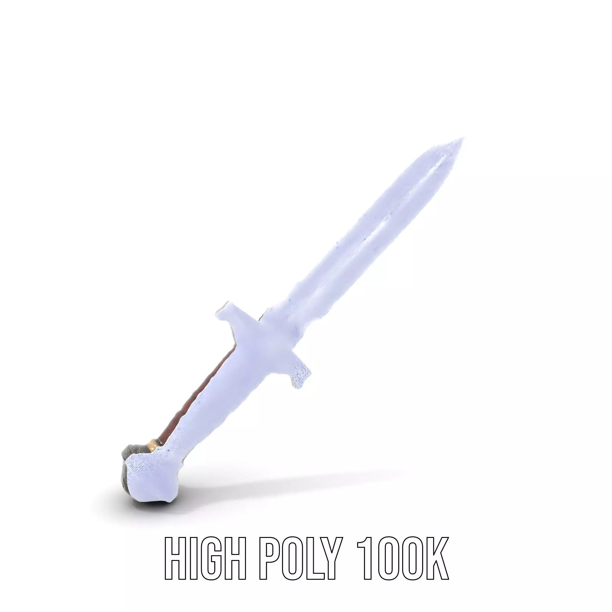 Medieval Silver Sword model pack Low-poly 3D model_4
